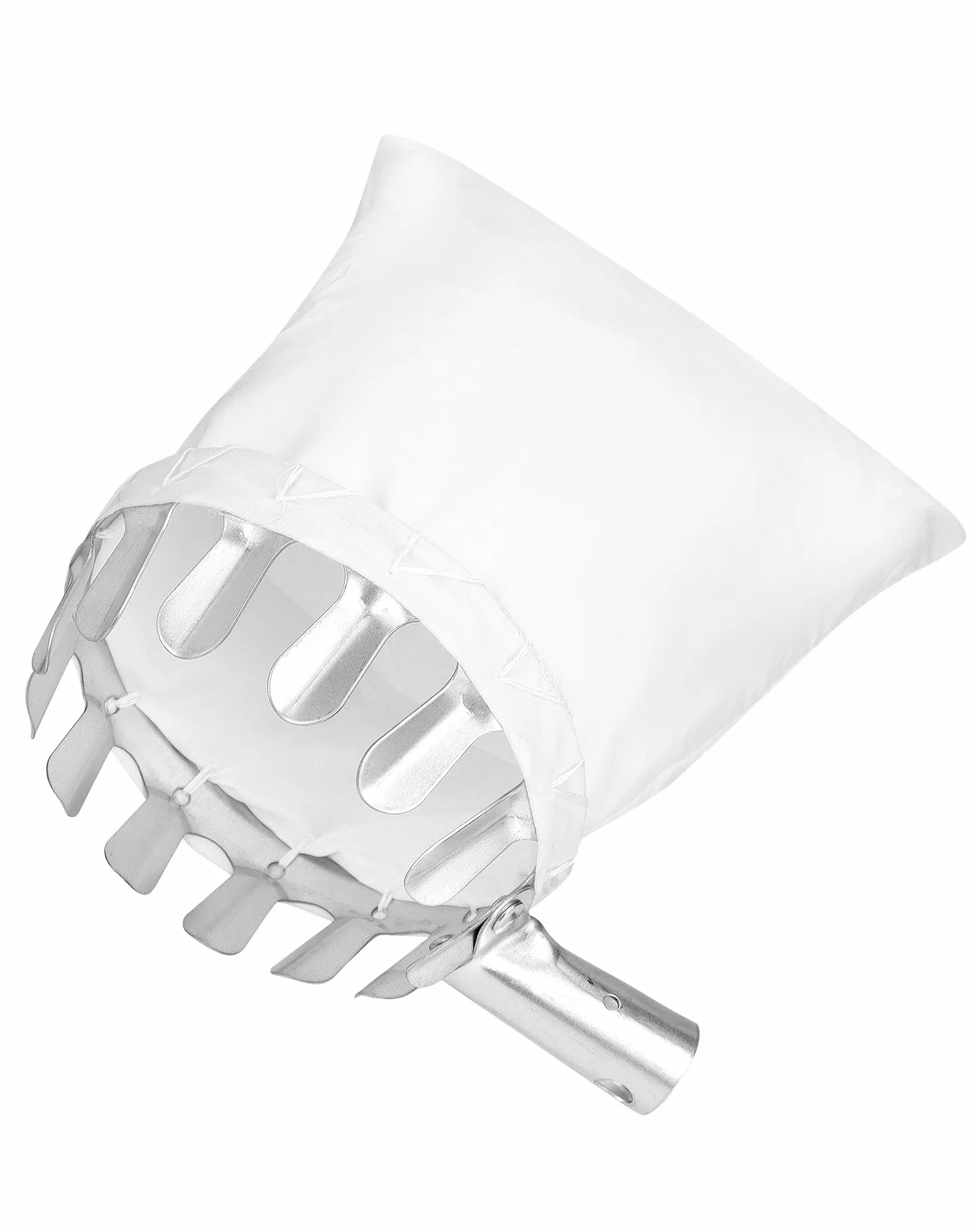 QWORK® Metalowy zbierak do owoców zbieracz do jabłek zbieracz do wiśni z bawełnianą torbą - Ø14cm