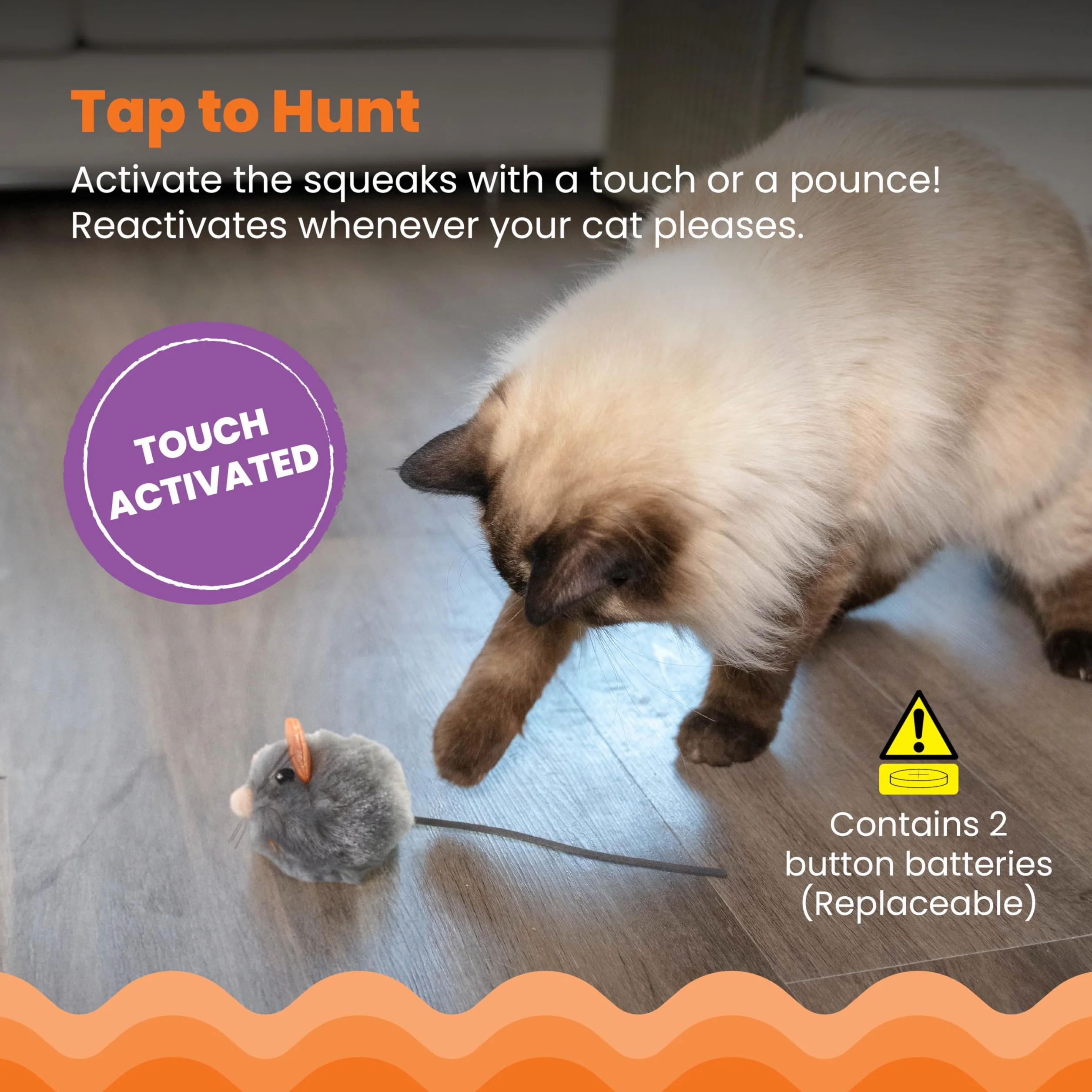 Petstages Squeak Squeak Mouse - Zabawka dla kotów - mysz - pluszowa - z kocimiętką