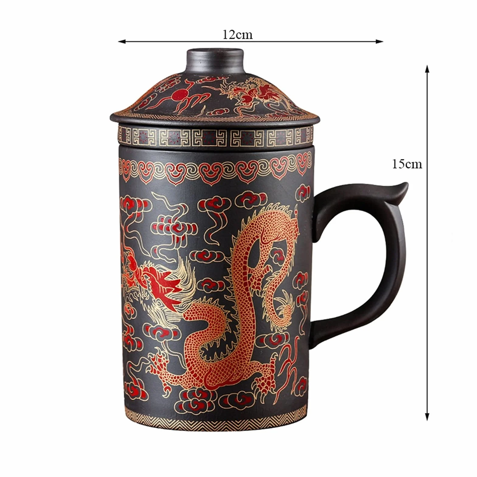 pojemniki na herbatę Handmade Purple Clay Pu'er Herbata Filiżanka z filtrem Ceramiczne kubki biurowe kubki wodne Prezent Podróży Kung Fu Herbata Zestaw Doratware przechowywanie herbaty (Color : B)