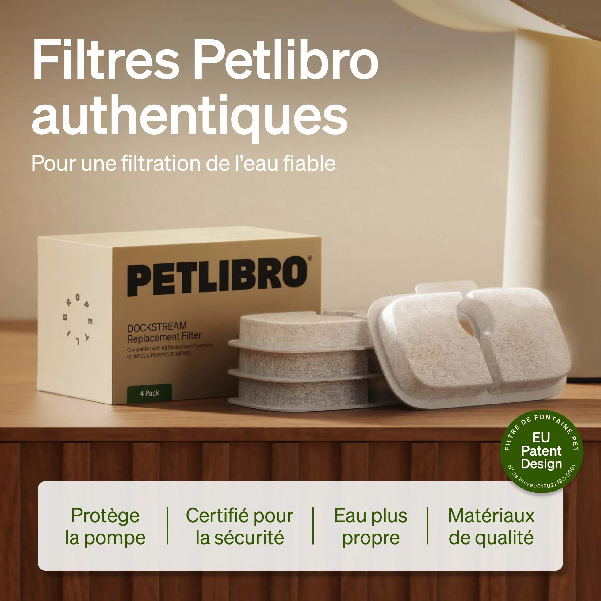 PETLIBRO Fontanna dla kotów, zestaw 4 filtrów do fontanny Dockstream dla kota PLWF005, PLWF115, PLWF105, 2-miesięczny zestaw filtrów zamiennych do fontanny dla kota