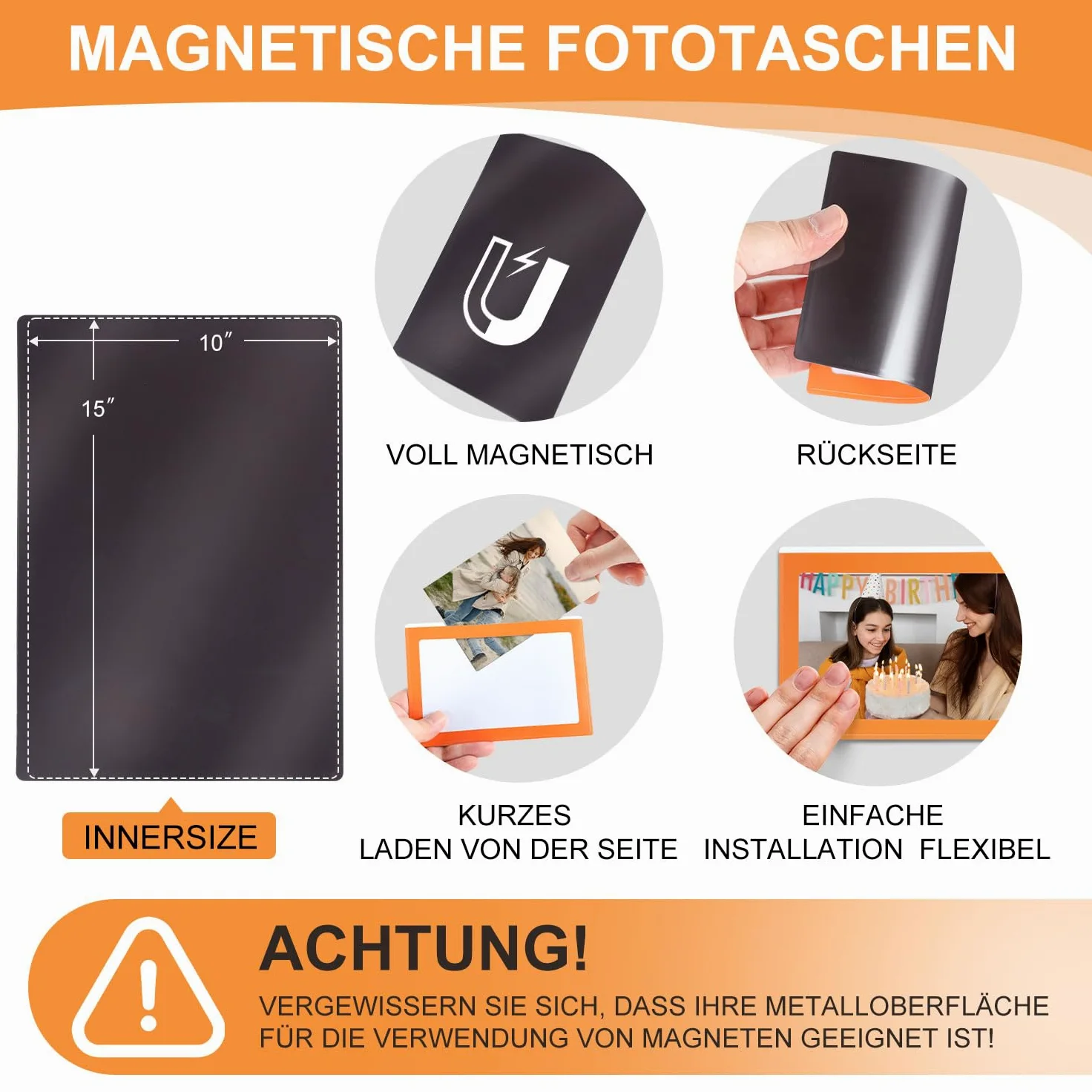 10 sztuk kolorowe magnestyczne ramki na zdjęcia, magnesty do lodówki, magnesty na zdjęcia do zdjęć i pocztówek o wymiarach 15 x 10 cm (kolorowe)