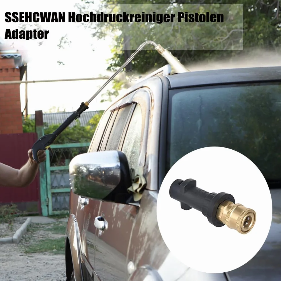 Adapter do pistoletów do myjki wysokociśnieniowej, 1/4" mosiężne szybkozłącze gniazdo do Kärcher serii K K2, K3, K4, K5, K6, K7 armatka pianowa do myjki wysokociśnieniowej