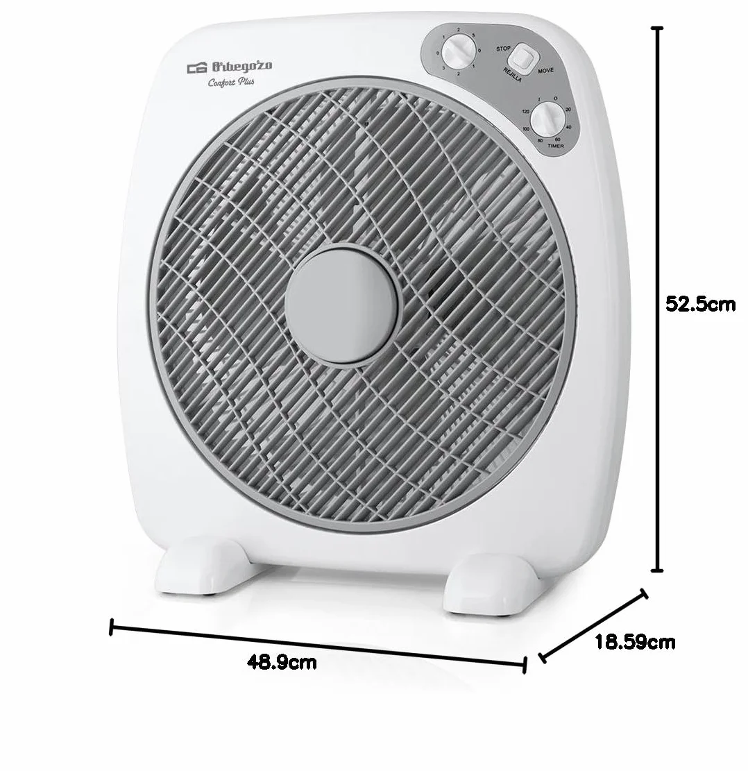 Orbegozo BF 0140 wentylator Box z 3 prędkościami, funkcja obracania, timer, rozmiar ostrza 40 cm, 60 W, czarny