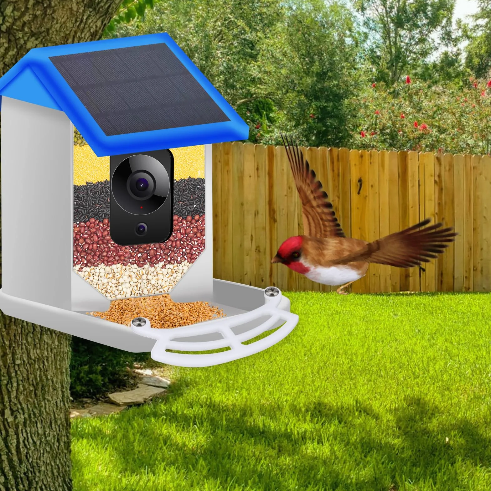 Grzeda dla Bird Buddy, Przedluzka do Karmnika dla Ptaków z 4 Srubami, Akcesoria Kompatybilne