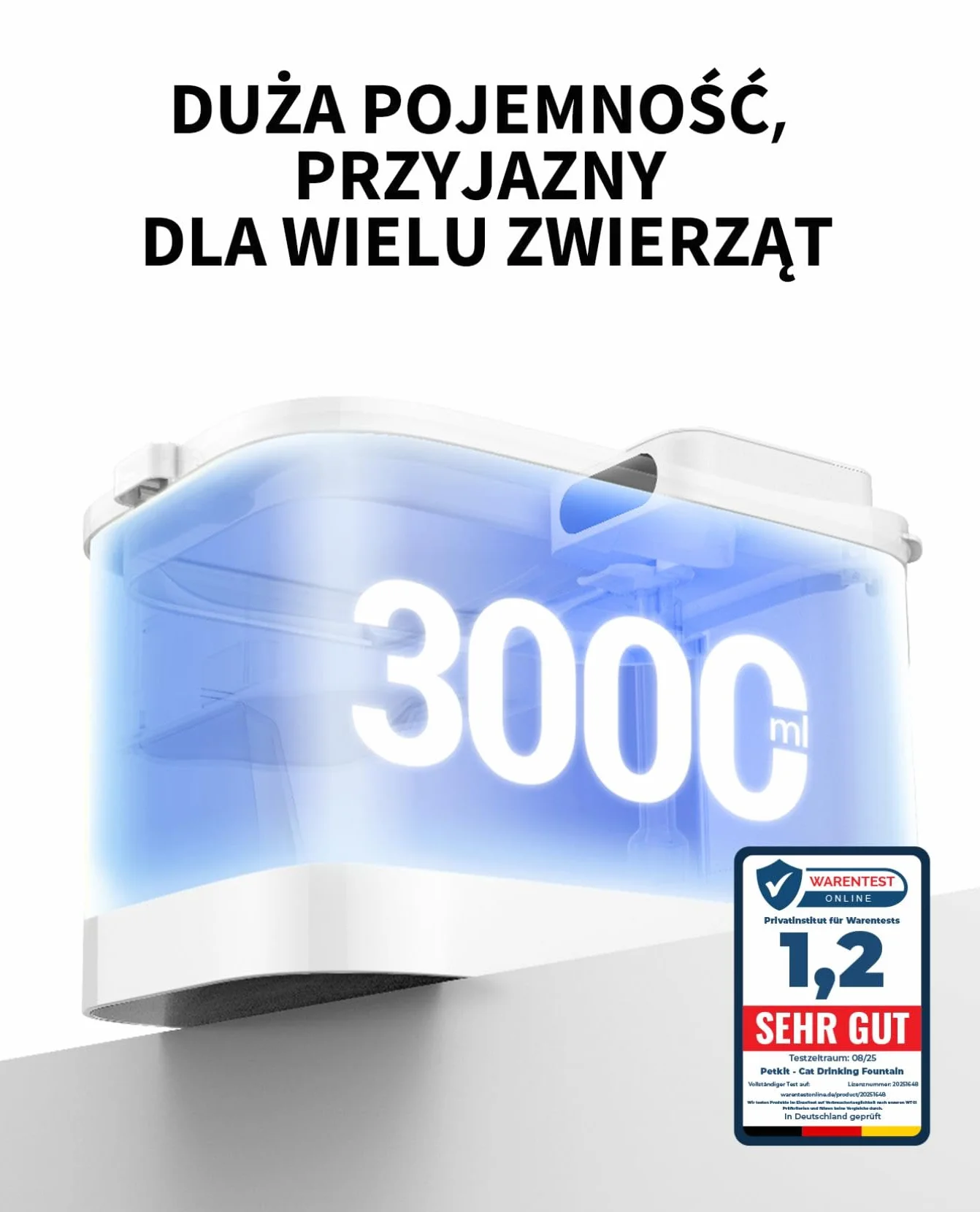 PETKIT EVERSWEET MAX Bezprzewodowa Fontanna dla Kota 3L Stal Nierdzewna 5000 mAh