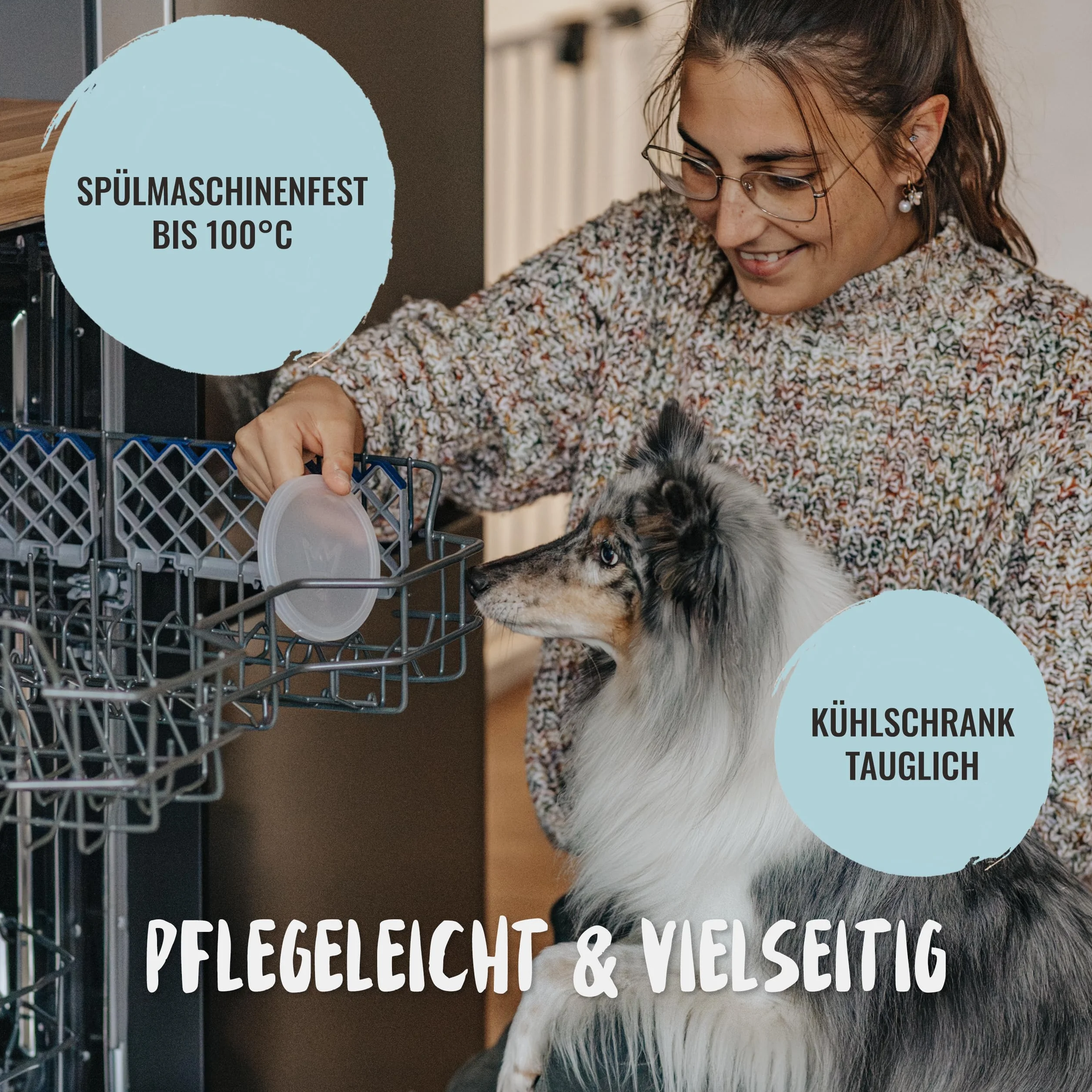 Rudelkönig Can Lids 200g/400g - 3 szt. - Silikonowe pokrywki do karmy dla psów i kotów, mycie w zmywarce
