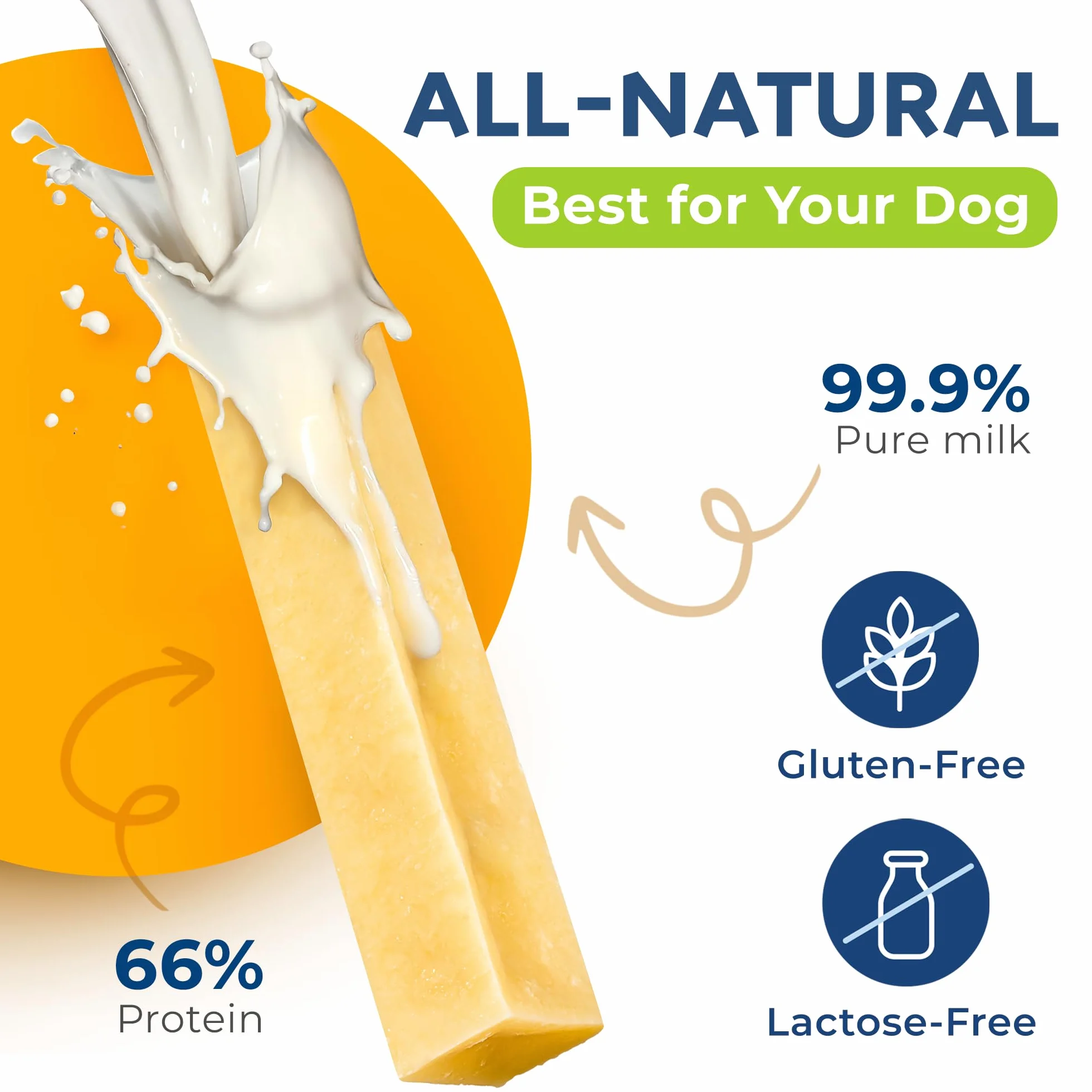 Käsestangen - Kaukäse Hundeknochen - Kaukäse für Hunde - Langer Kauspaß aus natürlicher Milch – Natürliche Käse-Kauknochen (136 g, S, 4er Pack)