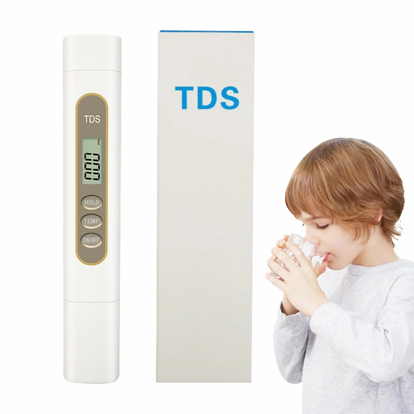 Tester jakości wody, tester wody pitnej, cyfrowy tester twardości wody o wysokiej czułości, dokładny i niezawodny wodomierz z wyświetlaczem temperatury
