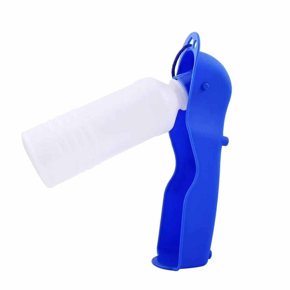 Butelka do picia Psy Podróżna butelka wody pitnej 250 ml / 500 ml Przenośna butelka podróżna dla zwierząt Psy Koty Dozownik wody Składana butelka do picia dla psów (500 ml-niebieska)