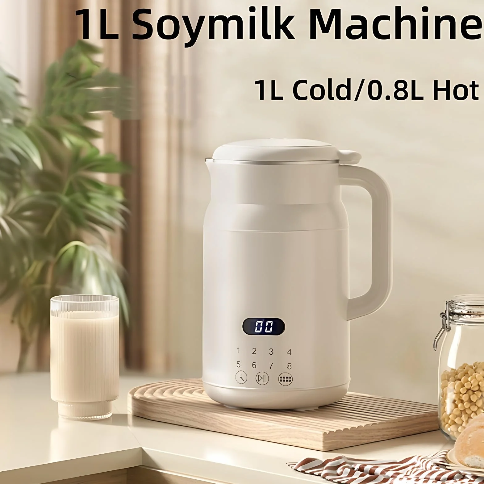 Mała automatyczna wyciskarka do mleka sojowego, 800 ml domowego urządzenia do produkcji mleka orzechowego z 10 ostrzami, 24-godzinny serwis, wielofunkcyjna, cicha wyciskarka do mle