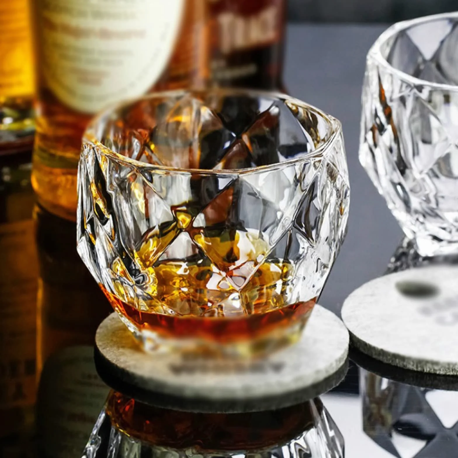 Szklanki do wody Szklanki do picia Szklanki do whisky Diamond Cut Whisky Prism Crystal Old Fashioned Glass Vodka Tumbler Chivas Wine Cup Szklane kubki (Rozmiar: 350 ml, Kolor: 2 szt) (1 szt 350 ml)