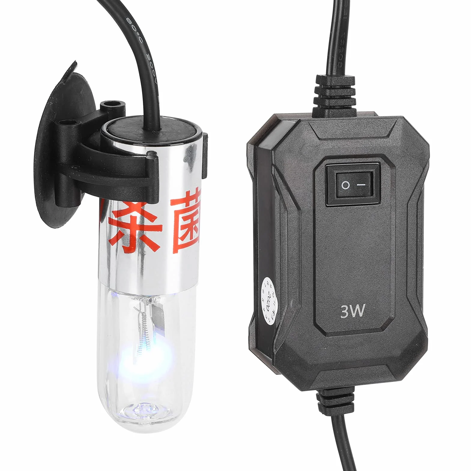 Lampa Aquarium Clean Light 3W Wodoodporna UV Sanitizer Fish Tank Light 10 000 godzin Zatapialne z mocowaniem Przyssawka do czyszczenia glonów