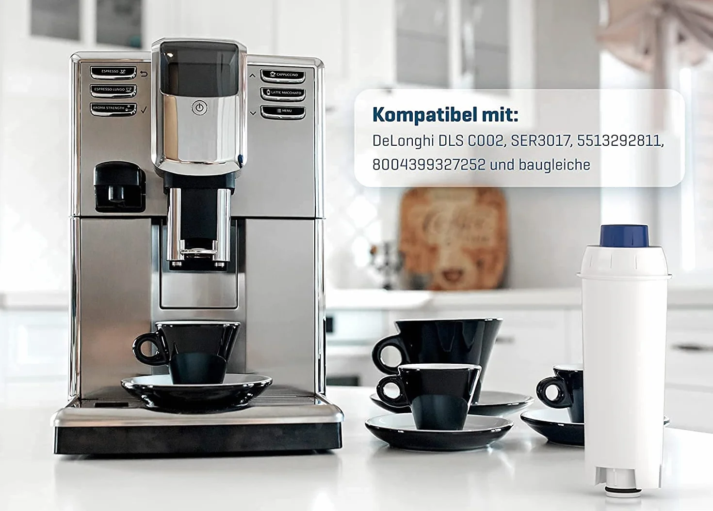 Wessper zamiennik filtra ekspresu do kawy DeLonghi DLSC002 z węglem aktywnym, kompatybilny z De'Longhi ECAM, Esam, ETAM, BCO, EC, 10 sztuk