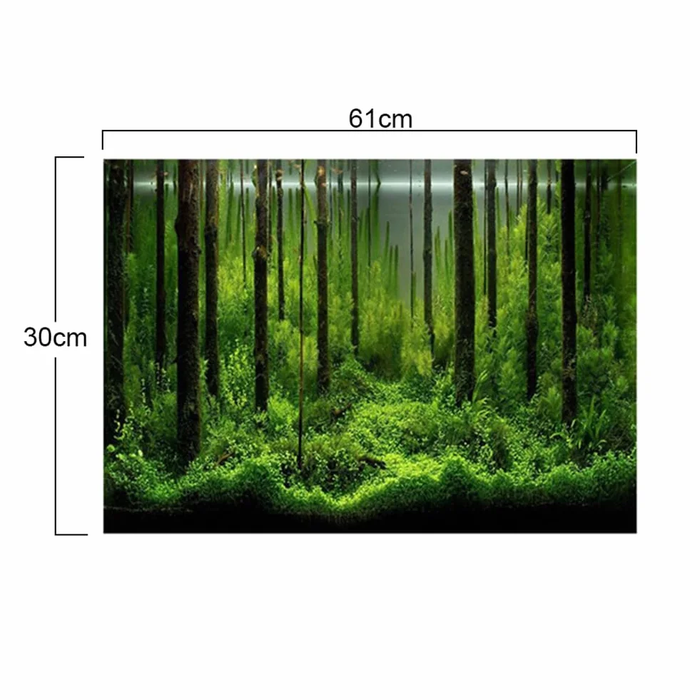 Dekoracyjny plakat akwarium tło las PCW 61 x 30 cm