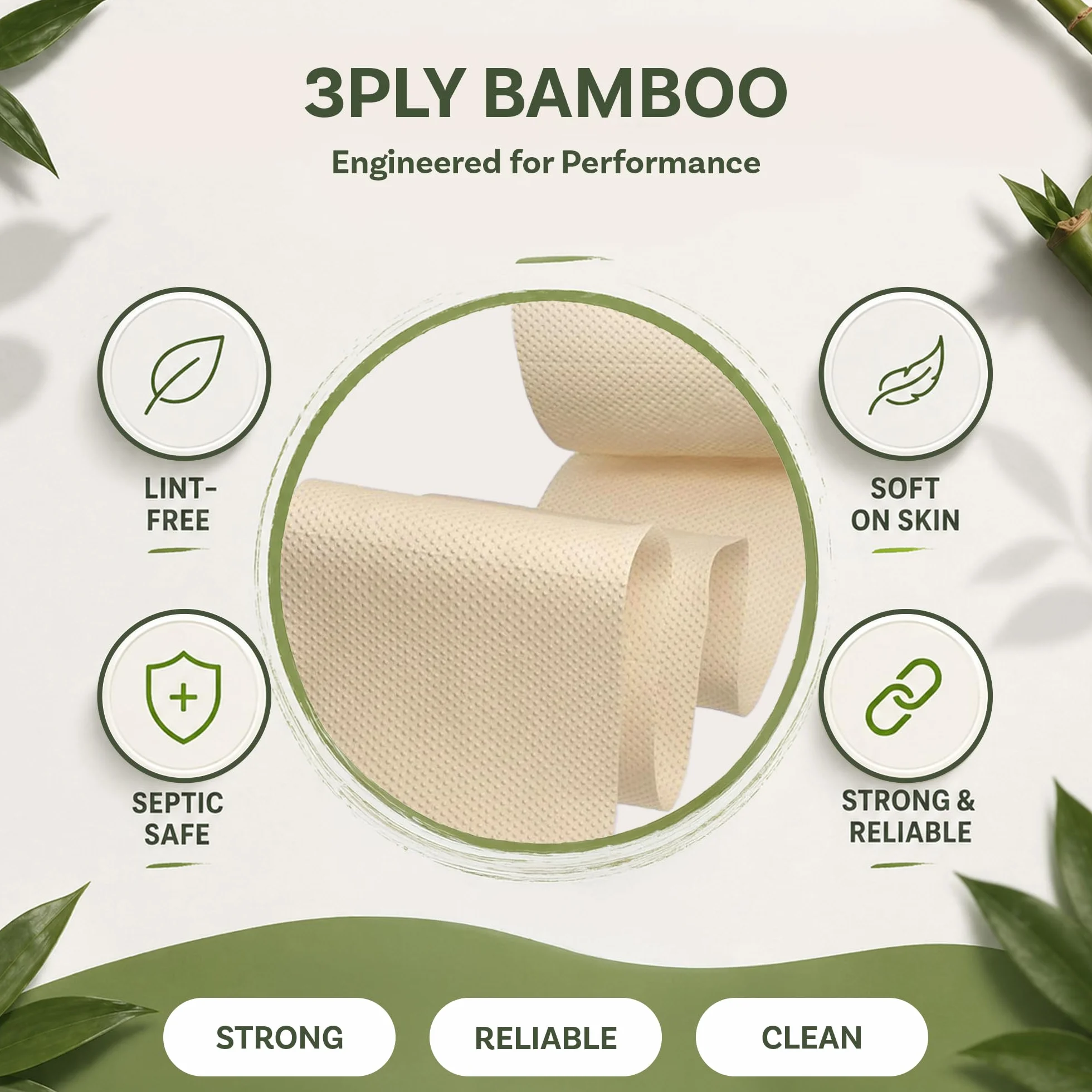Niewybielony bambusowy papier toaletowy
