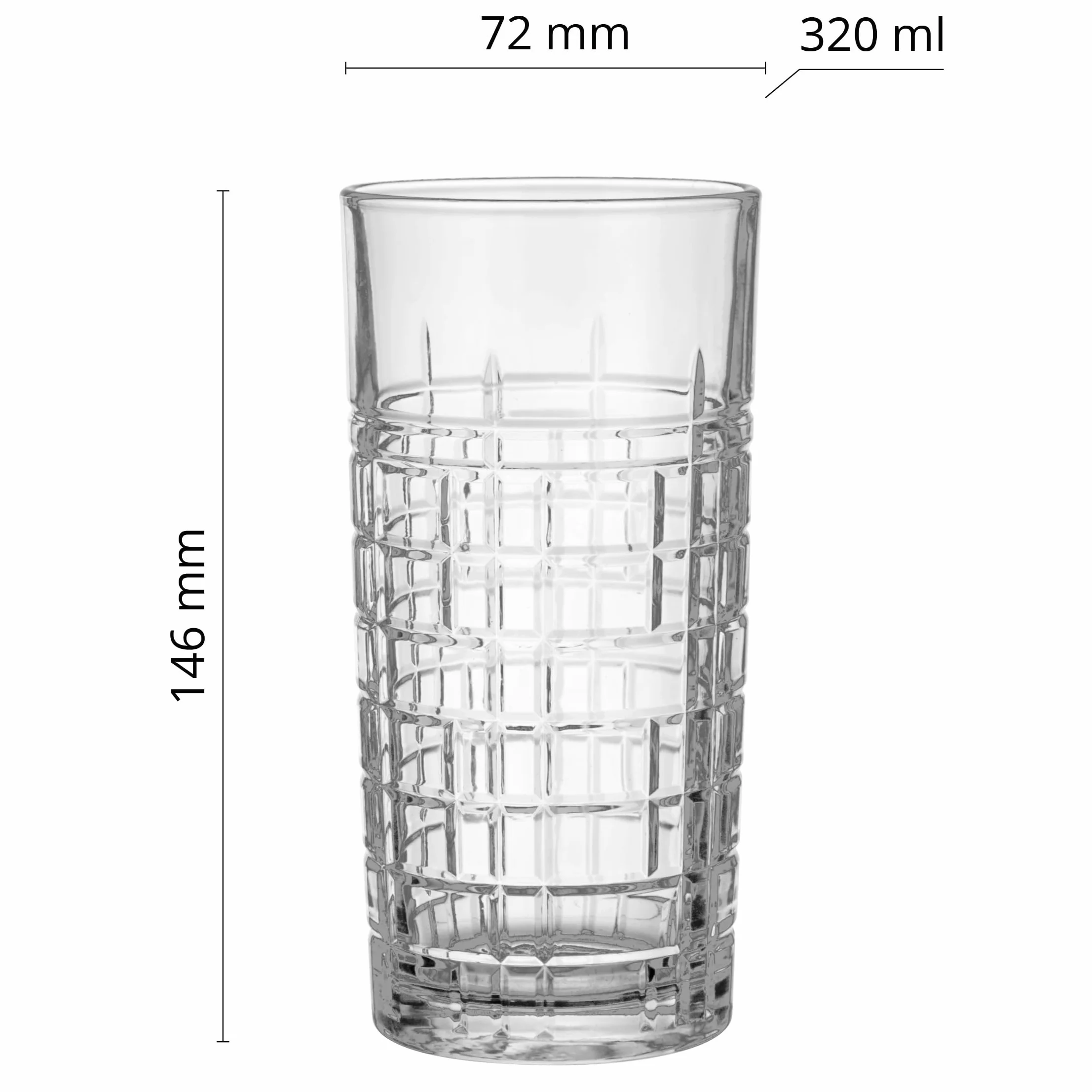 Glasmark KROSNO 1992 zestaw szklanek do drinków szklanek do long drinków 4-częściowy 320 ml szklanki do wody soku koktajl szklanki do soku mielone można myć w zmywarce