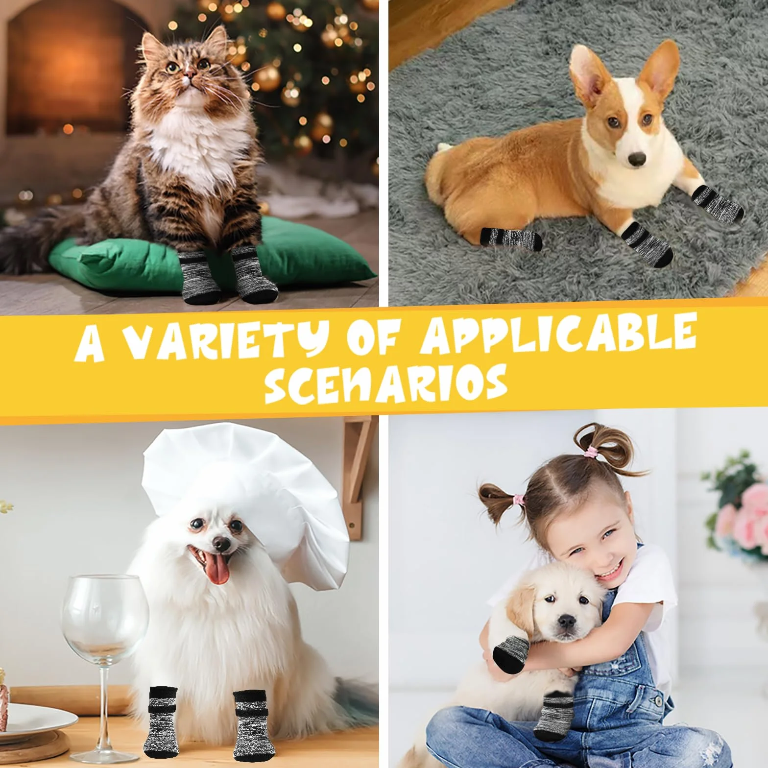 Skarpety dla zwierząt domowych L szare z gradientem