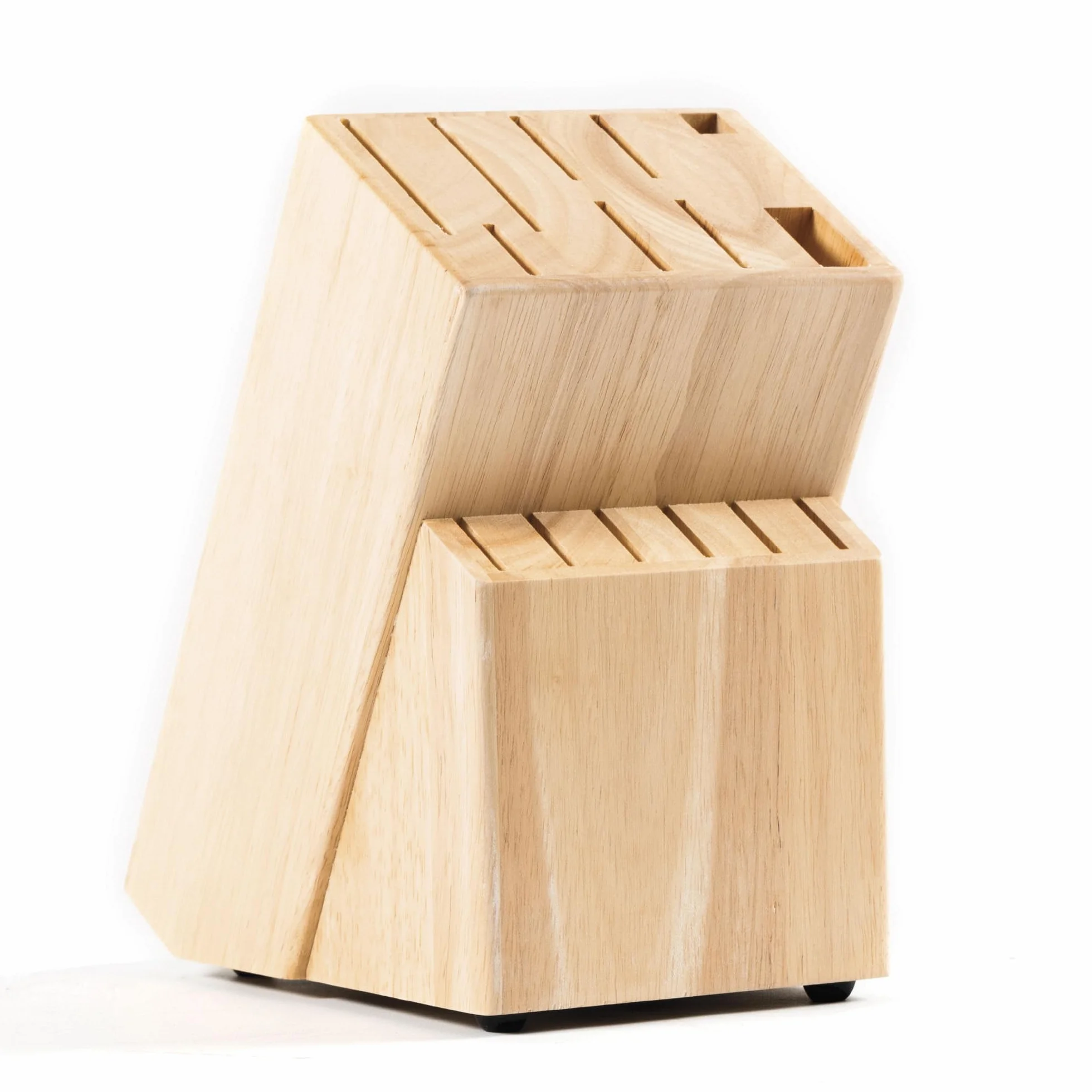 Coninx Raf Blok na Noże z Drewna Kauczukowego - Uchwyt na Noże do 13 Różnych Noży, Uporządkowanej Kuchni, Wymiary: 13x19x22 cm, Elegancka i Funkcjonalna Organizacja Noży, Bez Noży w Zestawie