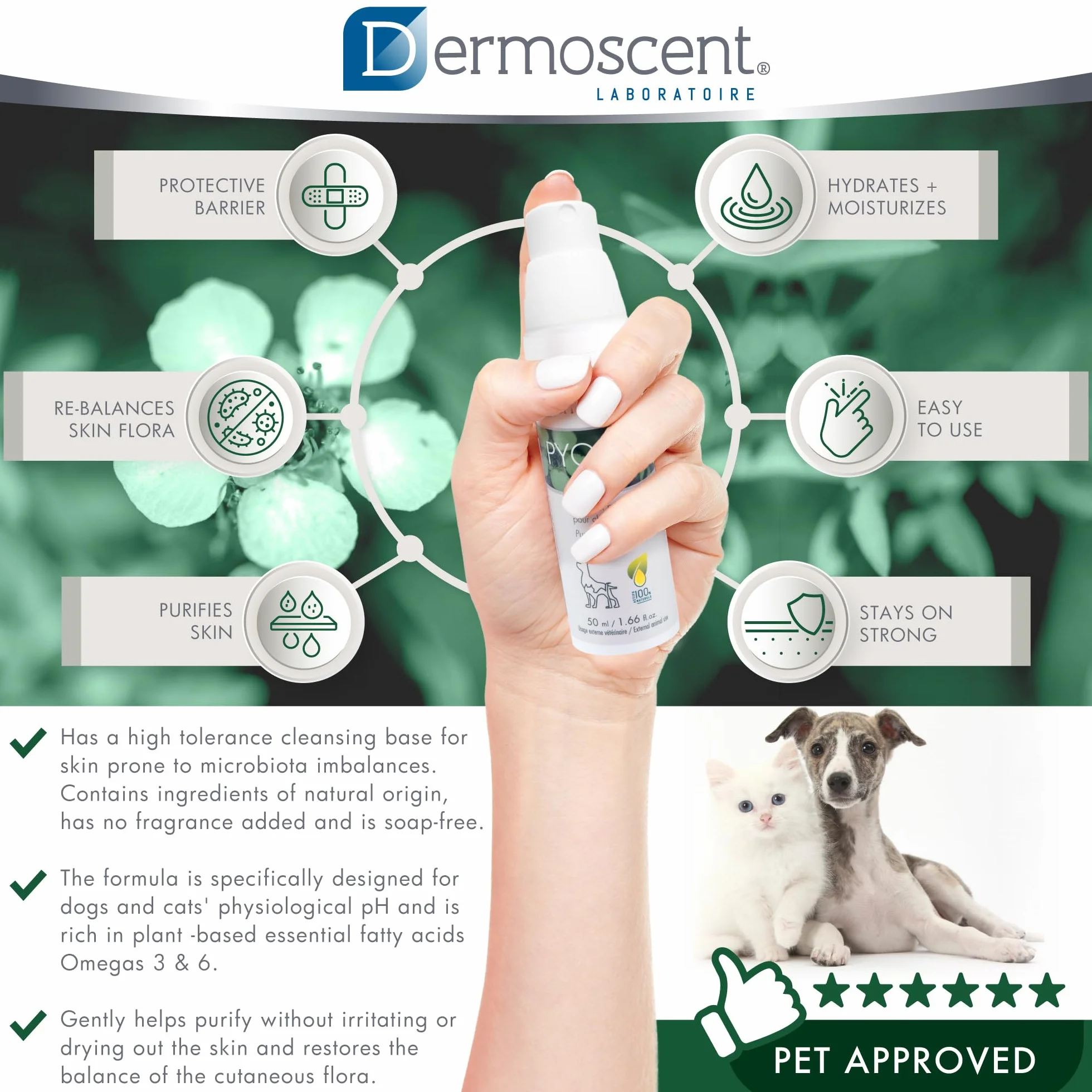 Dermoscent PYOclean Spray dla psów i kotów – 50 ml