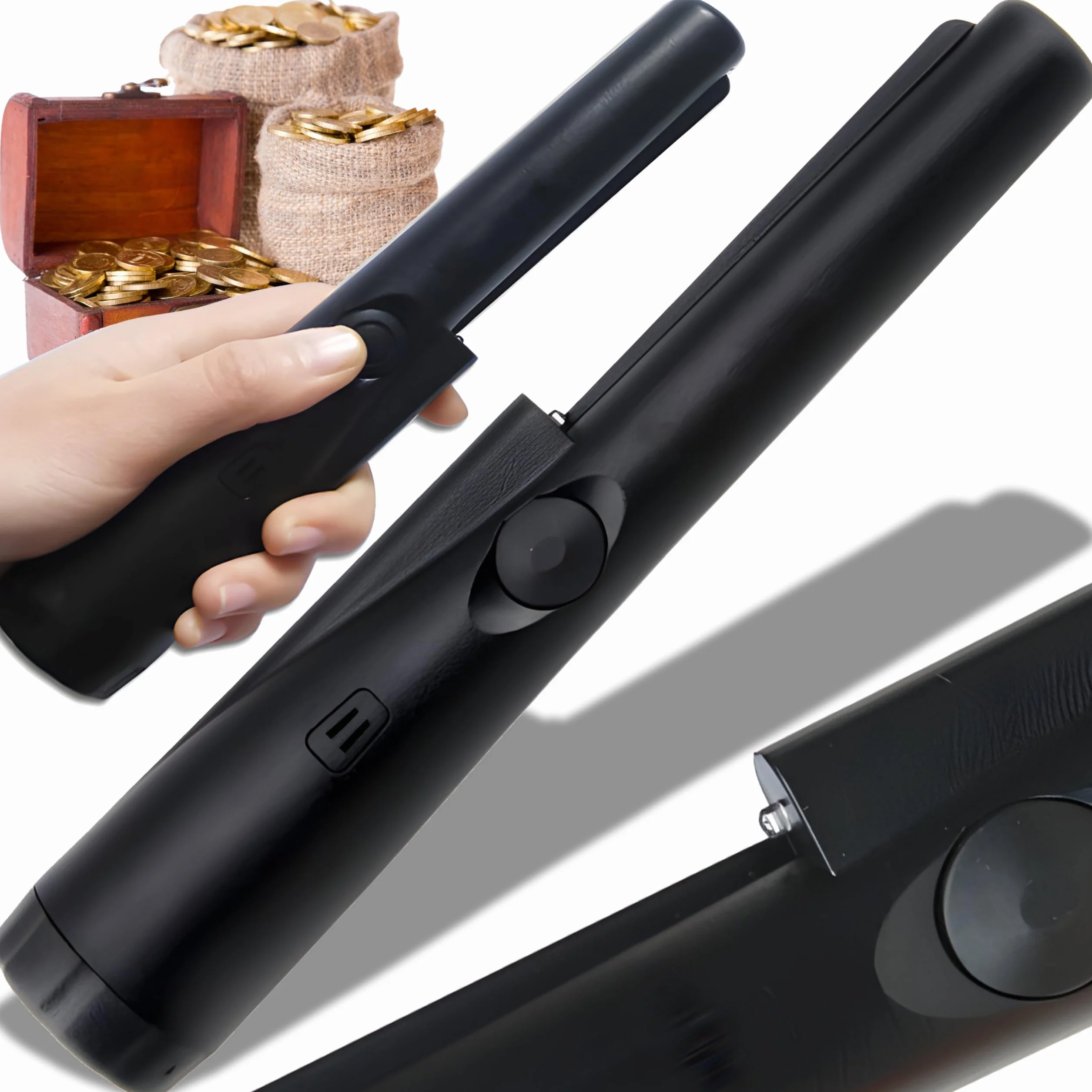 Retoo Wykrywacz Metalu Pinpointer 360°, Wodoodporny IP66, 12 kHz, Przenośny Detektor Metali GP-Pointer S, Zasilanie 9V, z Kaburą, Do Poszukiwania Złota, Monet, Biżuterii i Skarbów w Terenie