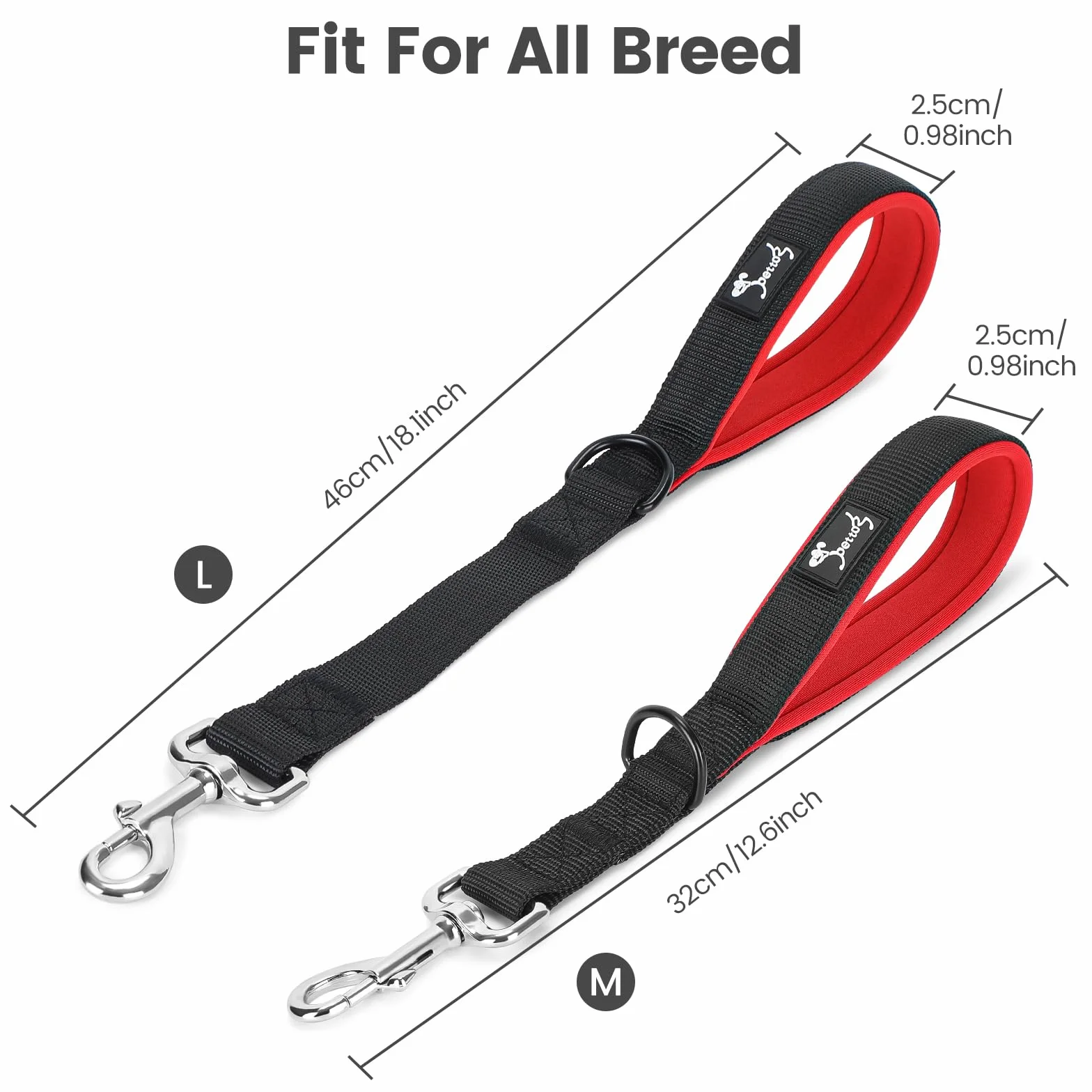 PETTOM Krótka smycz dla psa nylonowa 32 cm