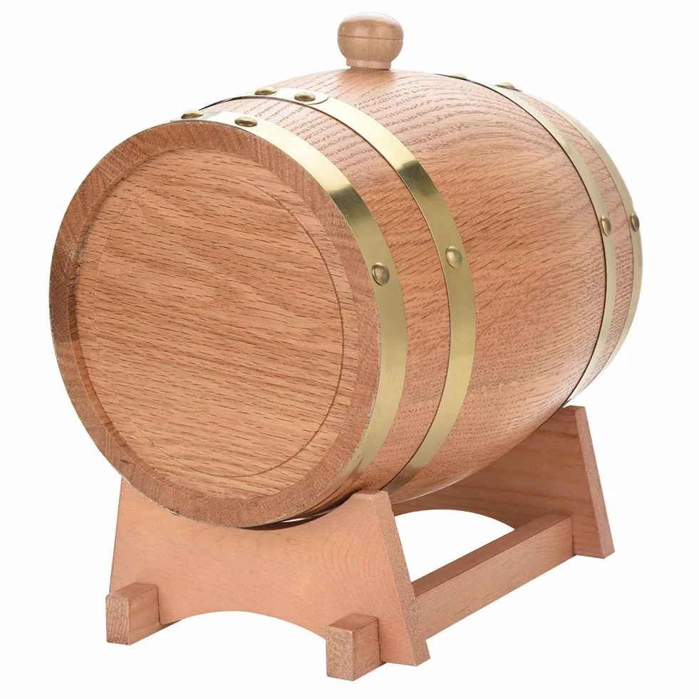 Dozownik beczek na wino w stylu vintage, z drewna dębowego, pojemność 3 l, nadaje się do whisky, bourbona, tequili