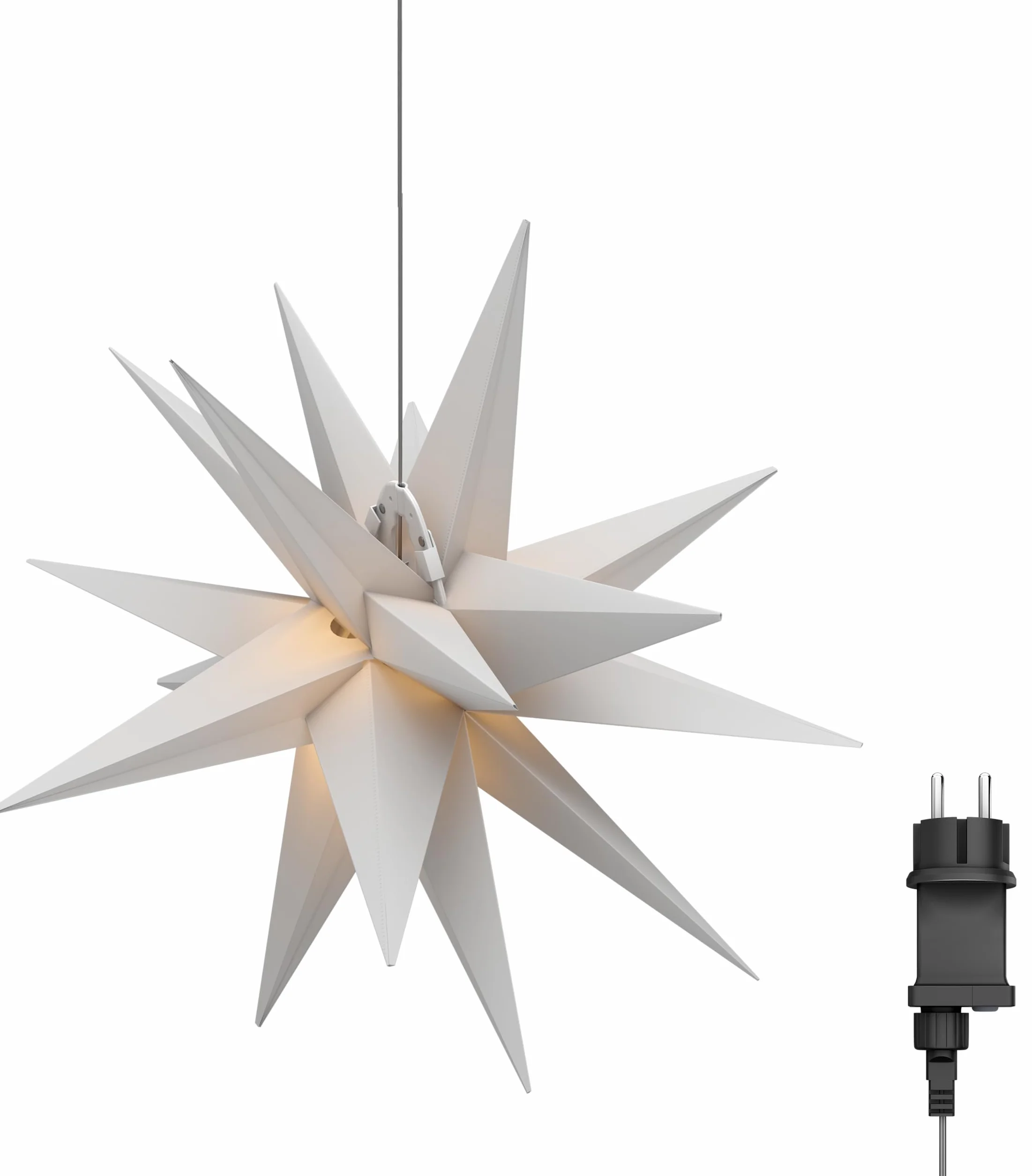 goobay 64789 Gwiazda bożonarodzeniowa LED 3D Ø 56 cm/gwiazda z 18 zębami i timerem/dekoracja bożonarodzeniowa/gwiazda LED zapewnia nastrojową atmosferę/transformator zewnętrzny 4,5 V/dekoracja