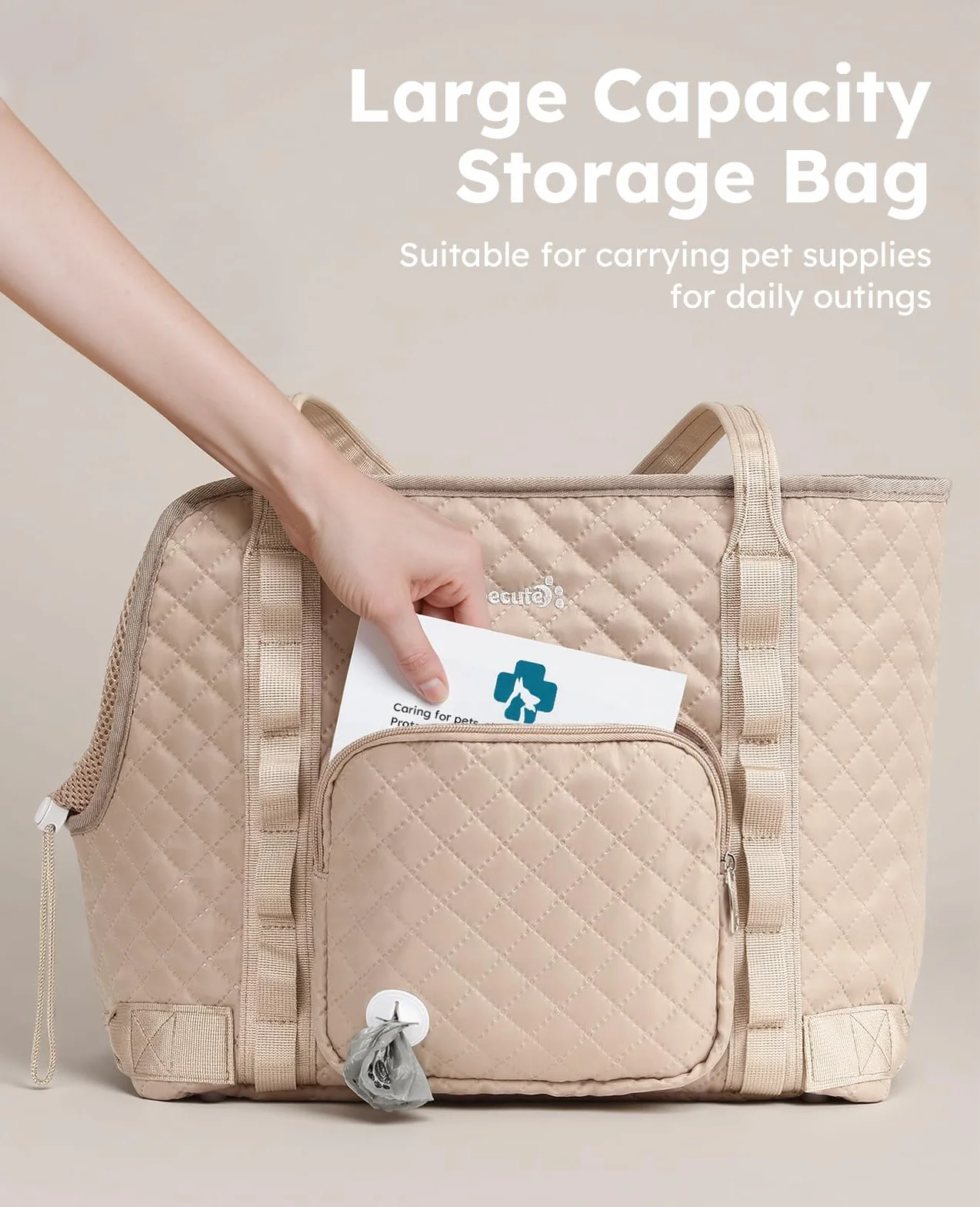 Pecute torba dla małych psów 4 kg składana torba transportowa khaki