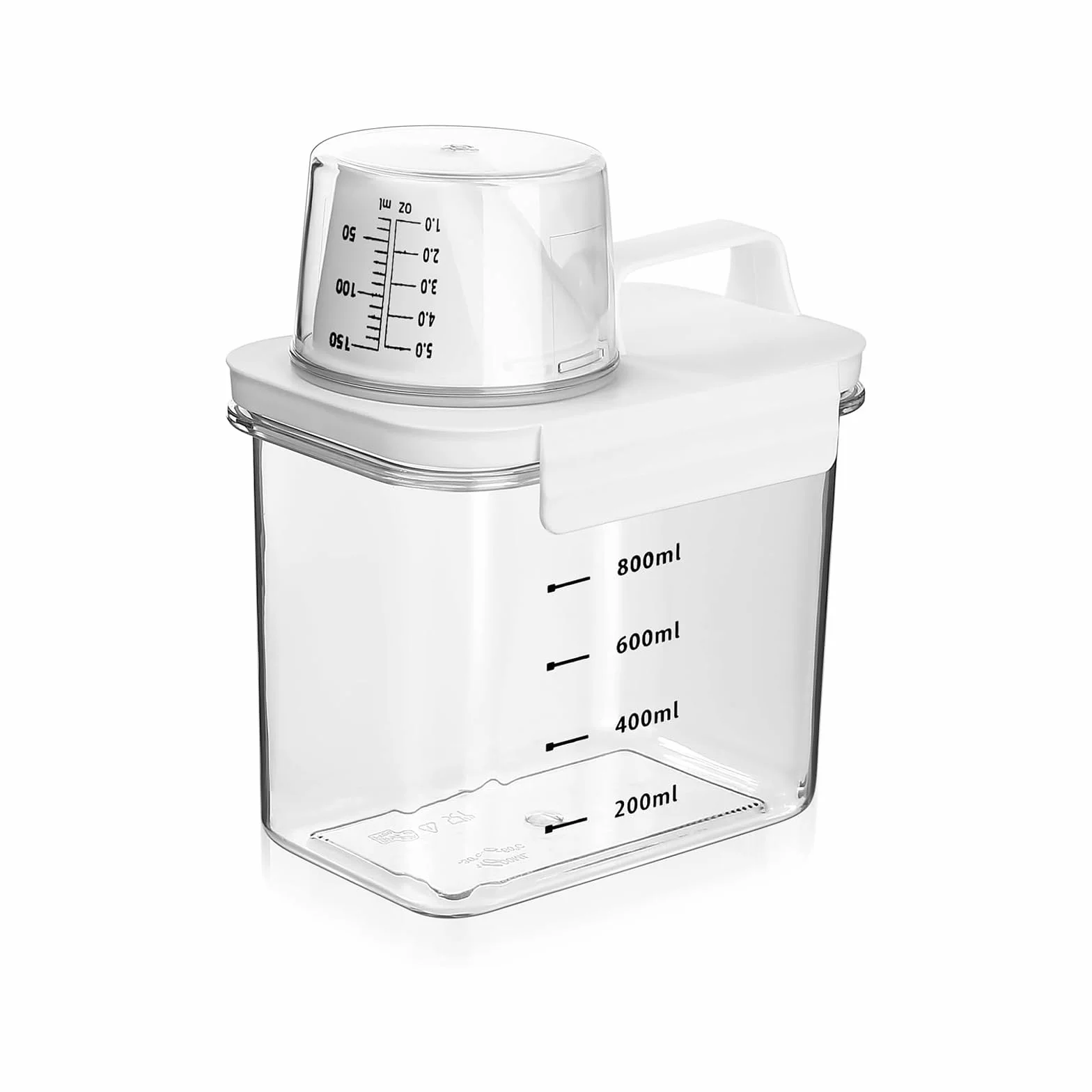 Przechowywanie środków piorących, odporny na wilgoć, pojemnik na proszek do prania – 1100 ml hermetyczny dozownik środka piorącego z miarką – do przechowywania proszku do prania i płynnych środków