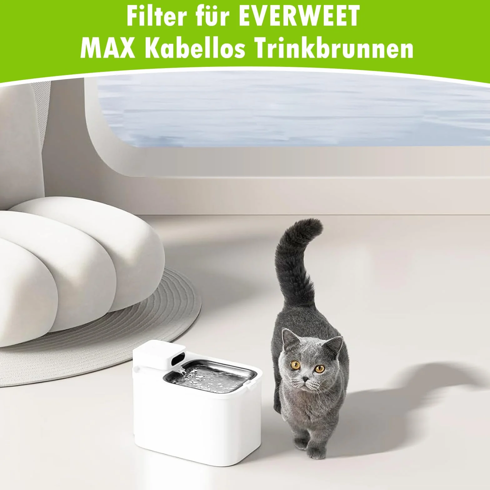 10 filtrów do PETKIT EVERSWEET MAX Pet Water Fountain, węgiel aktywny o wysokiej gęstości może filtrować zapachy i zanieczyszczenia włosów w wodzie (10 filtrów + 10 gąbek)