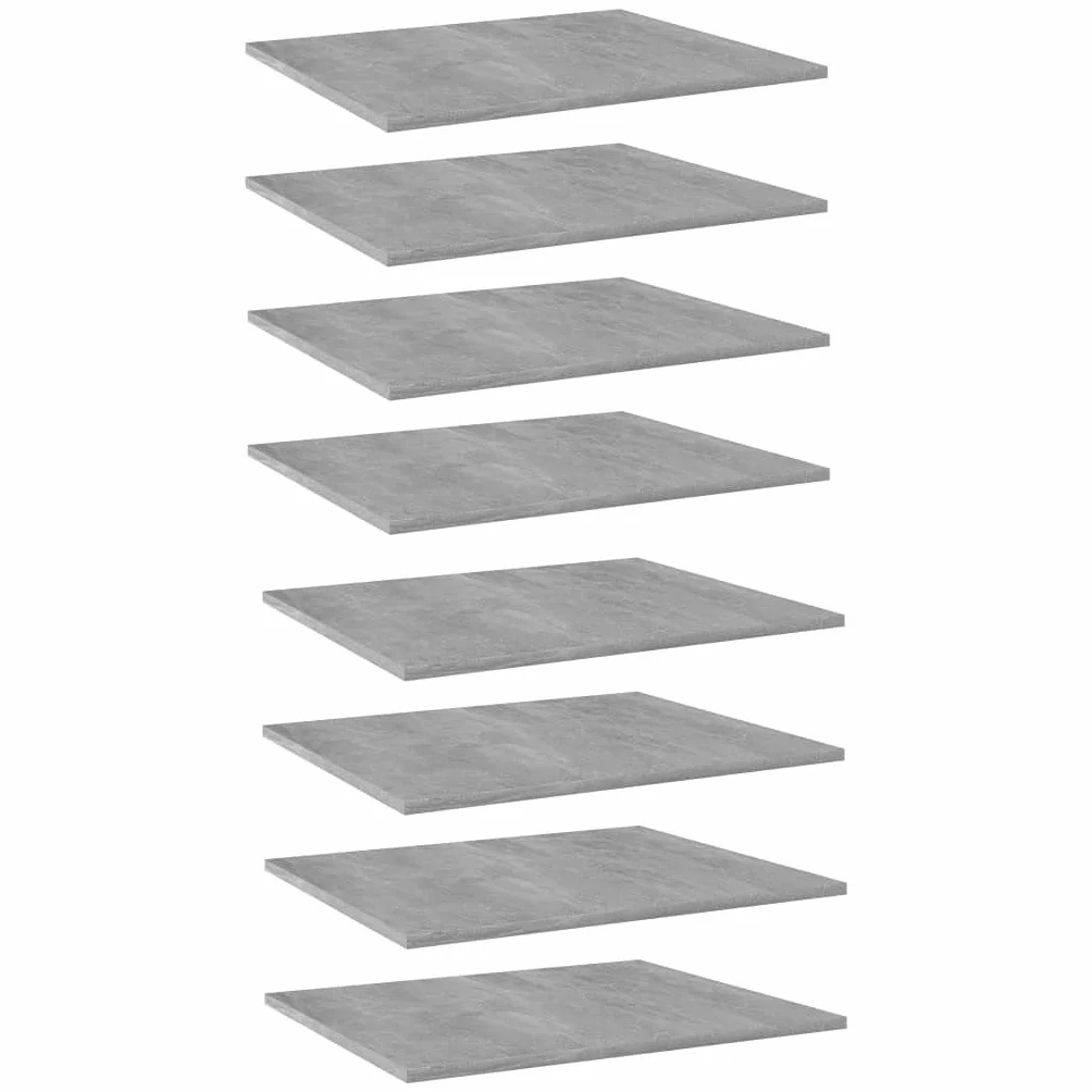 Regał na książki z materiału drewnopochodnego, szary beton, 60 x 50 x 1,5 cm, 8 półek regałowych na ścianę i szafę, modułowe rozszerzenie, do biura, salonu, sypialni i przechowywania