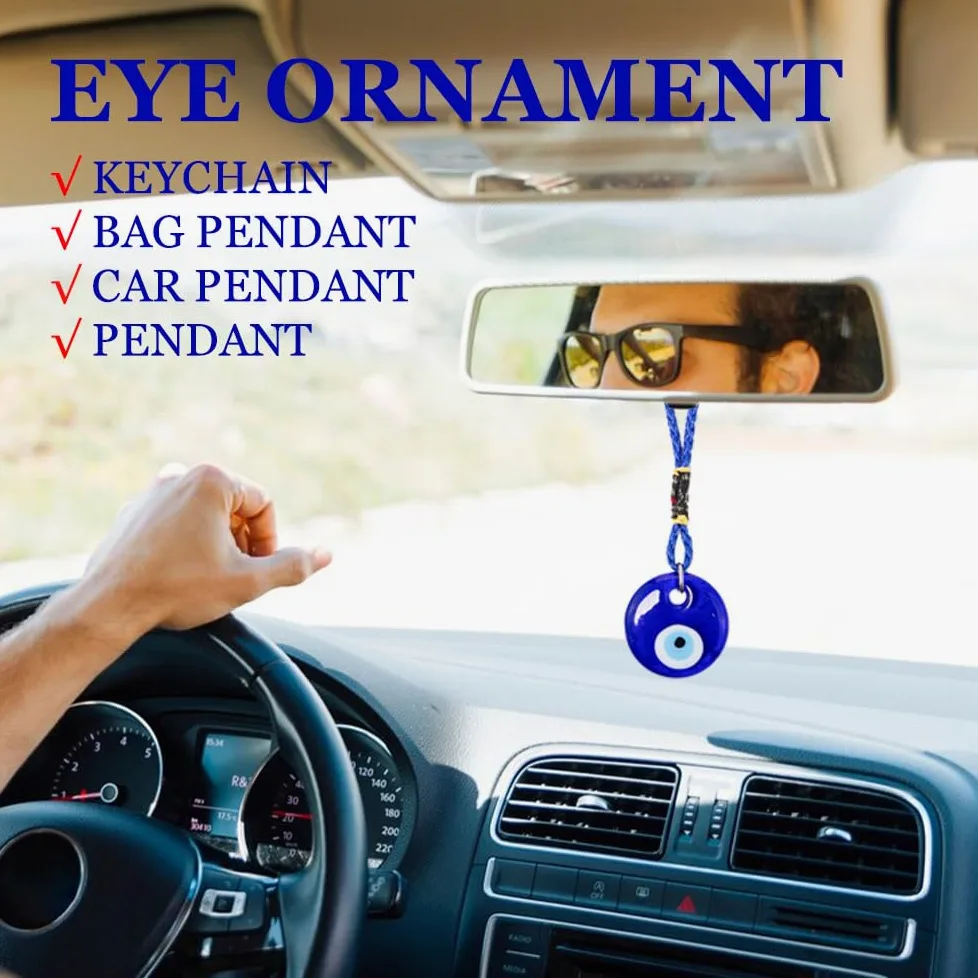 6 sztuk tureckie niebieskie oko złe oko auto lusterko wsteczne zawieszka tureckie charms Nazar Boncuk Evil Eye dekoracja wiszące