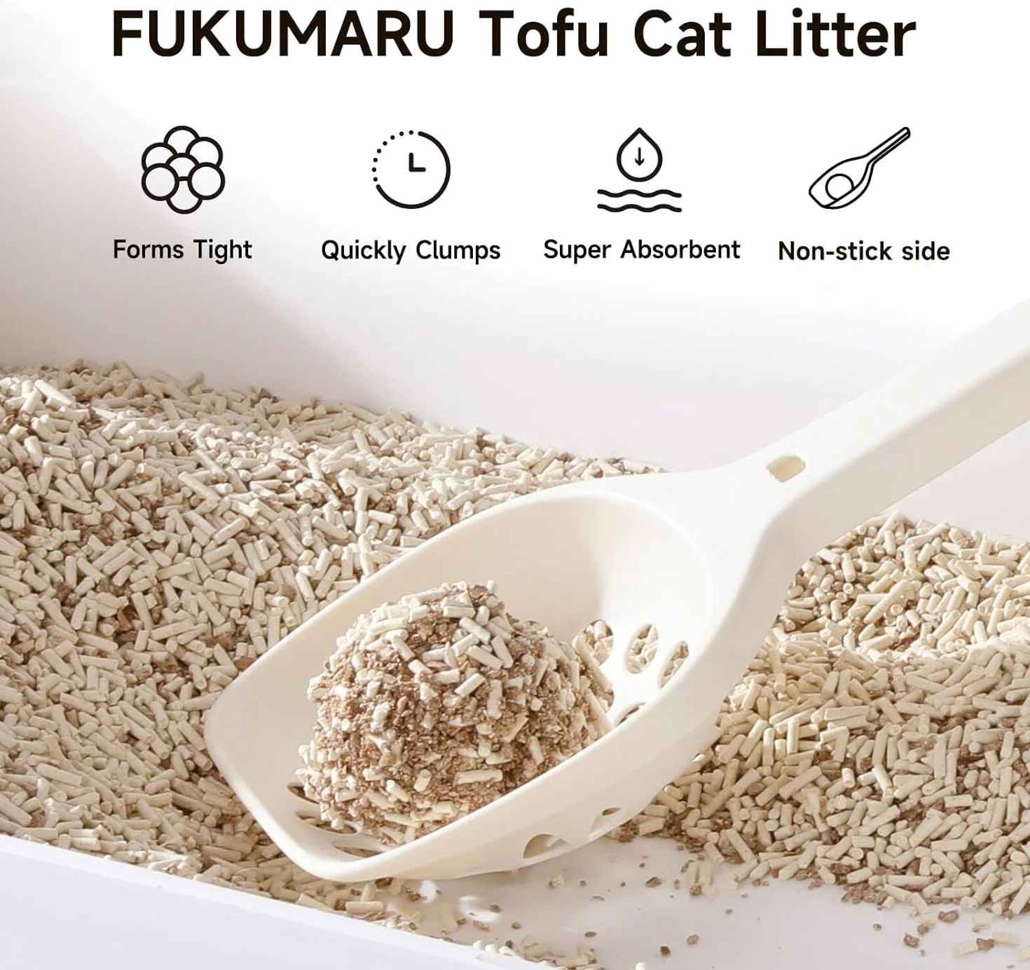 FUKUMARU Żwirek Tofu 5.4kg Bezkurzowy Bezzapachowy Naturalny Granulat Kontrola Zapachu