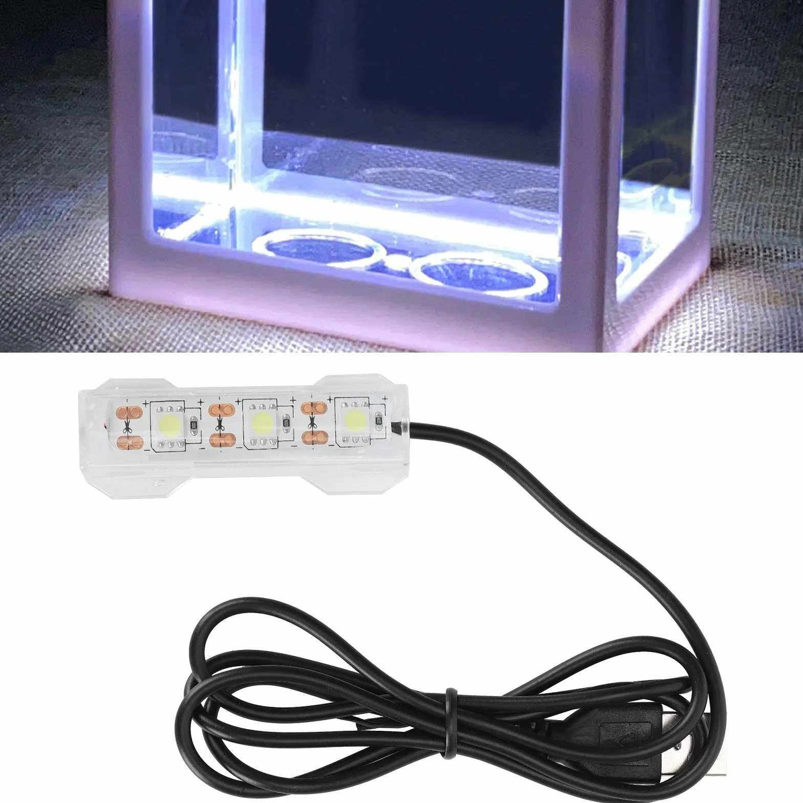 Oświetlenie LED Akwarium Małe Roślina Wodna Światło Pulpit Mini Dekoracja Miękka Lampa