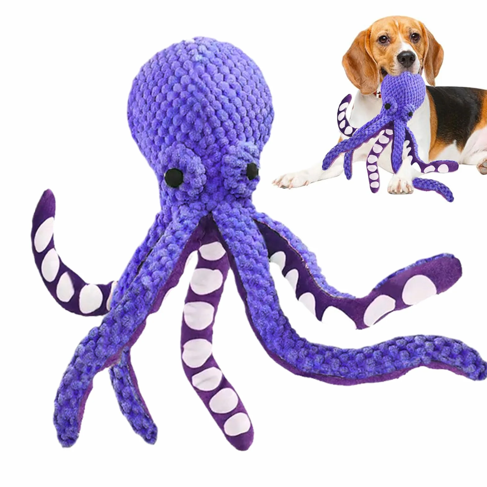 Ośmiornica, piszczący pies, zabawka do żucia dla agresywnych gryzaków, niezniszczalne ząbkowanie, wypchane zwierzę, interaktywny, marszczony dźwięk, plusz, do treningu i zabawy