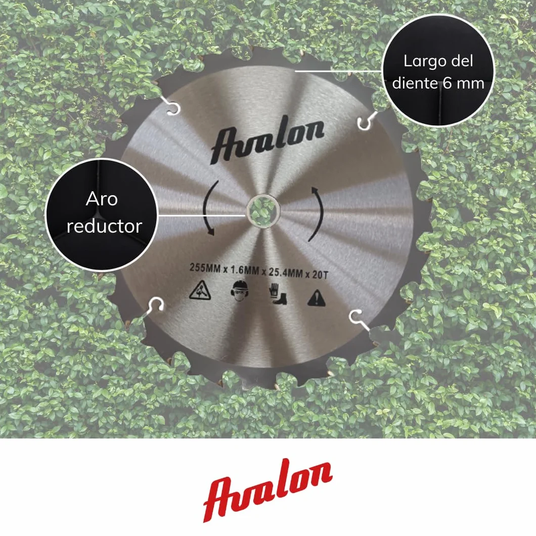 Avalon - Tarcza 20 zębów Przeciwboju do wykaszarki, specjalne ostrze do drzewiastych łodyg 255 x 1,6 mm, długość zęba widia 6 mm