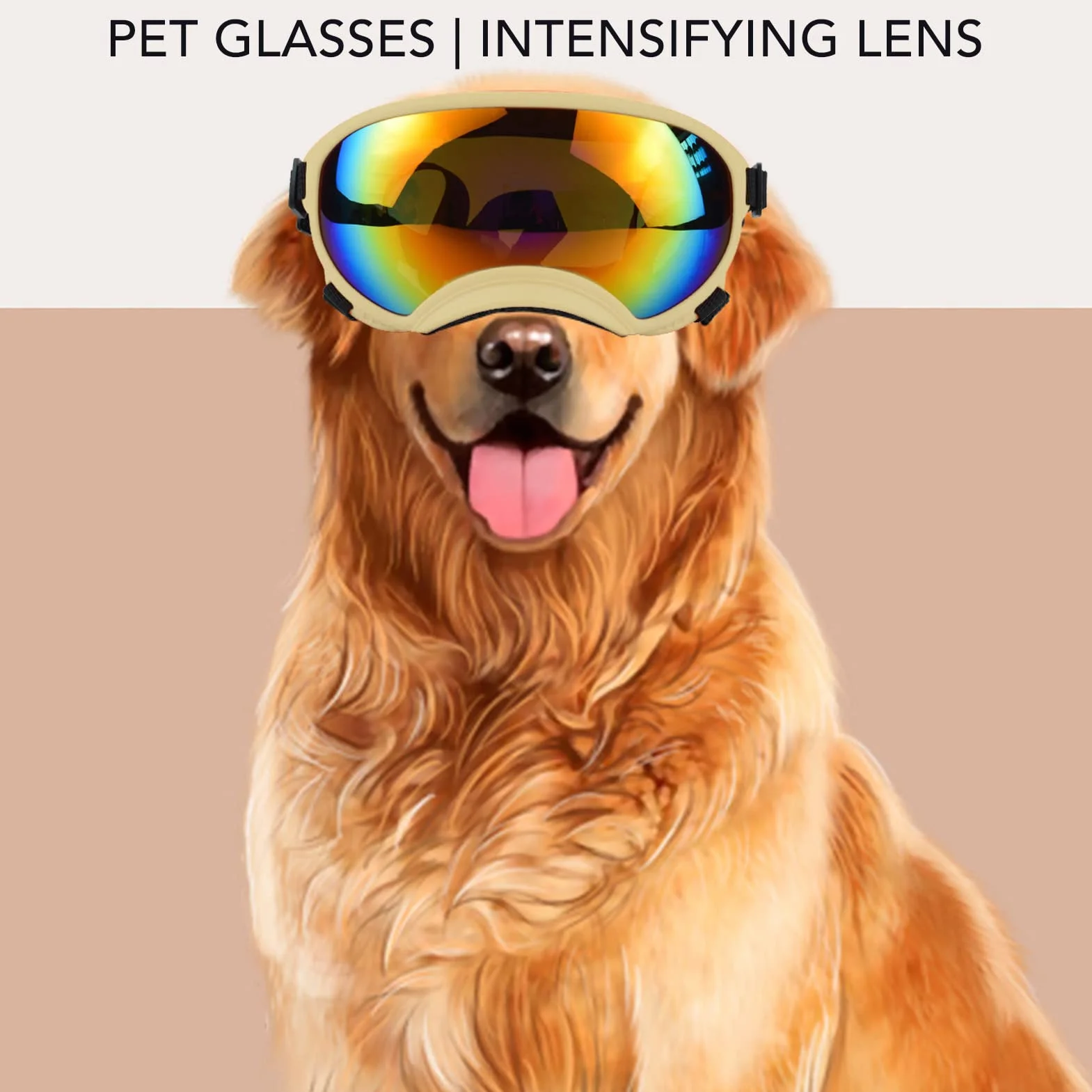 Okulary dla psa, Anti UV Winproof Dog Puppy Sunglasses with Adjustable Strap Lightweight Pets Ski Goggles for Dogs Eyes Protection Outdoor Eyewear for Medium Small Dogs
