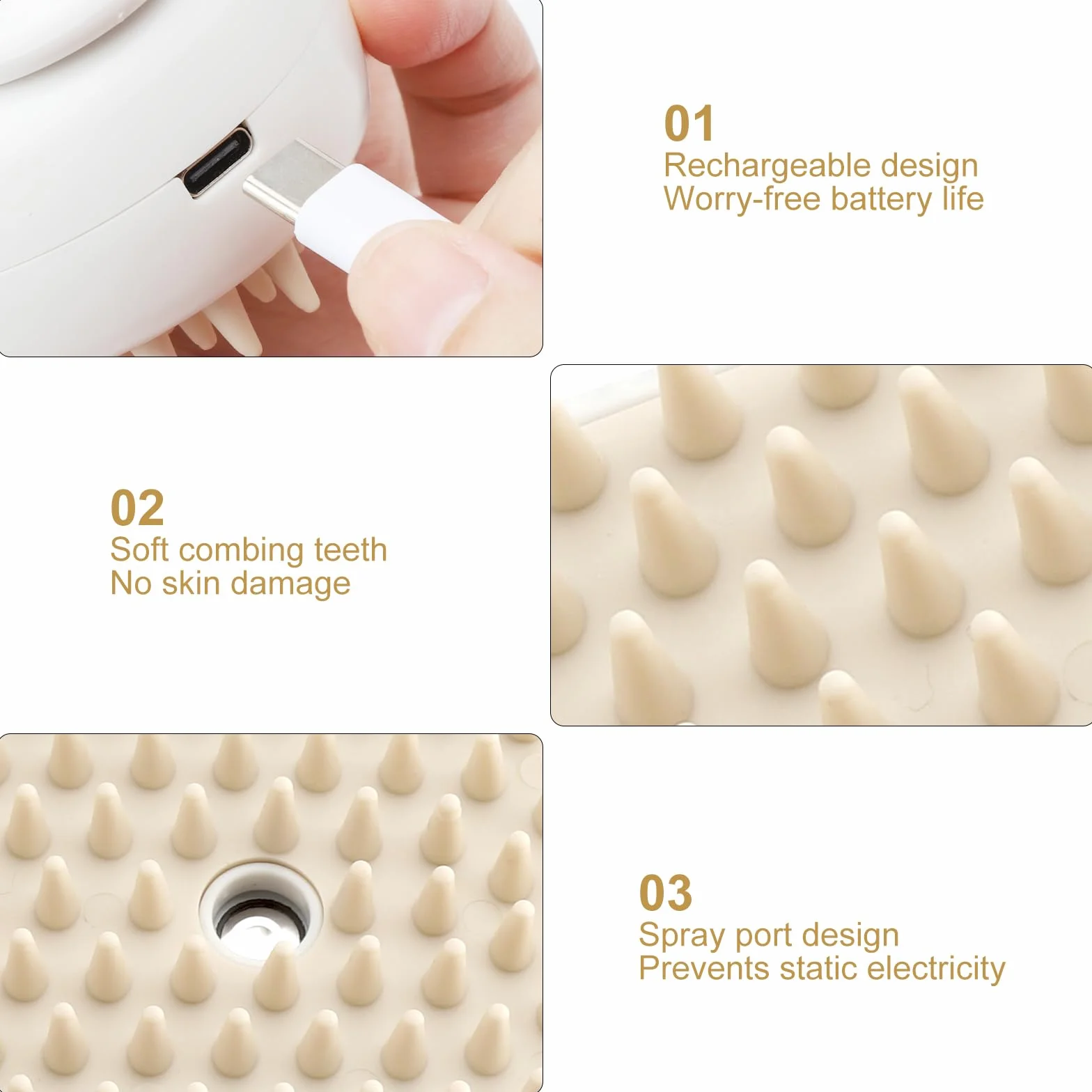 Steamy Pet Brush 3 w 1 parowiec dla kotów i psów