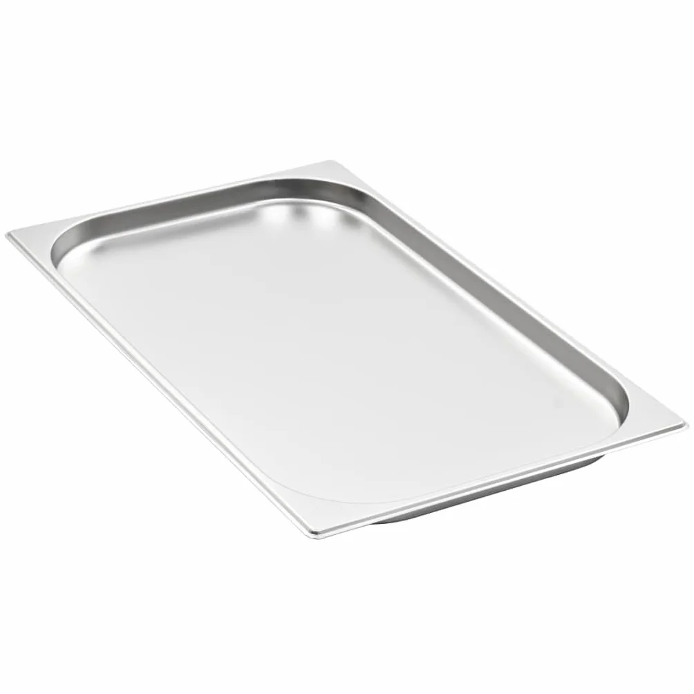 Pojemnik gastronomiczny 4 szt. GN 1/1 stal nierdzewna 530 x 325 x 20 mm, można układać w stos do pojemników utrzymujących ciepło, pojemników na jedzenie, Chafing Dish, Bainmarie, lady