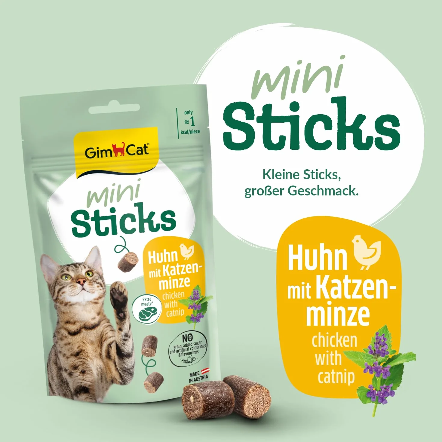 GimCat Mini pałeczki kurczak z kocimiętką 1 x 50 g