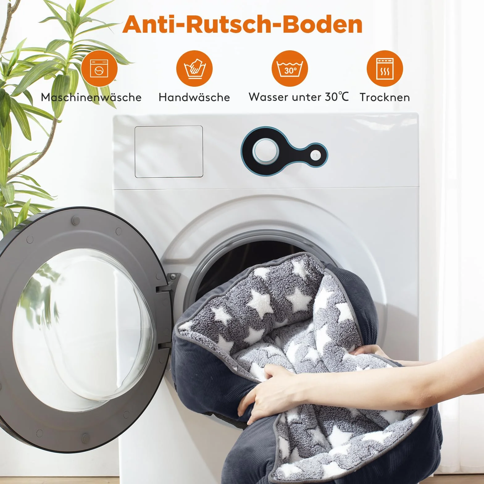 FURTIME Legowisko dla Psa, Kosz Nadający Się do Prania, Antypoślizgowe, Puszysty Materac z Podwyższonymi Krawędziami, Miękka Sofa dla Kota XL (89 x 63 x 23)