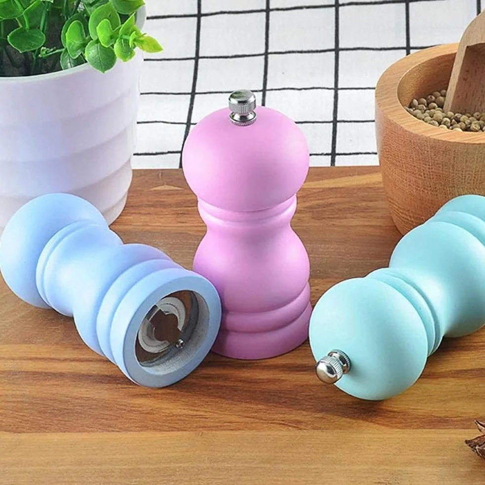 Młynek do soli i pieprzu, młynek do pieprzu Solniczka i pieprzniczka Drewniany ręczny gruby młynek do soli i pieprzu Regulowany młynek ceramiczny Młynek do przypraw Camping Kuchnia Restauracja (2 zest