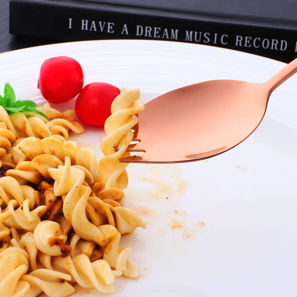 Bisda Spork łyżki widelca ze stali nierdzewnej, 6 sztuk, do kuchni, na kemping, wędrówki, piknik