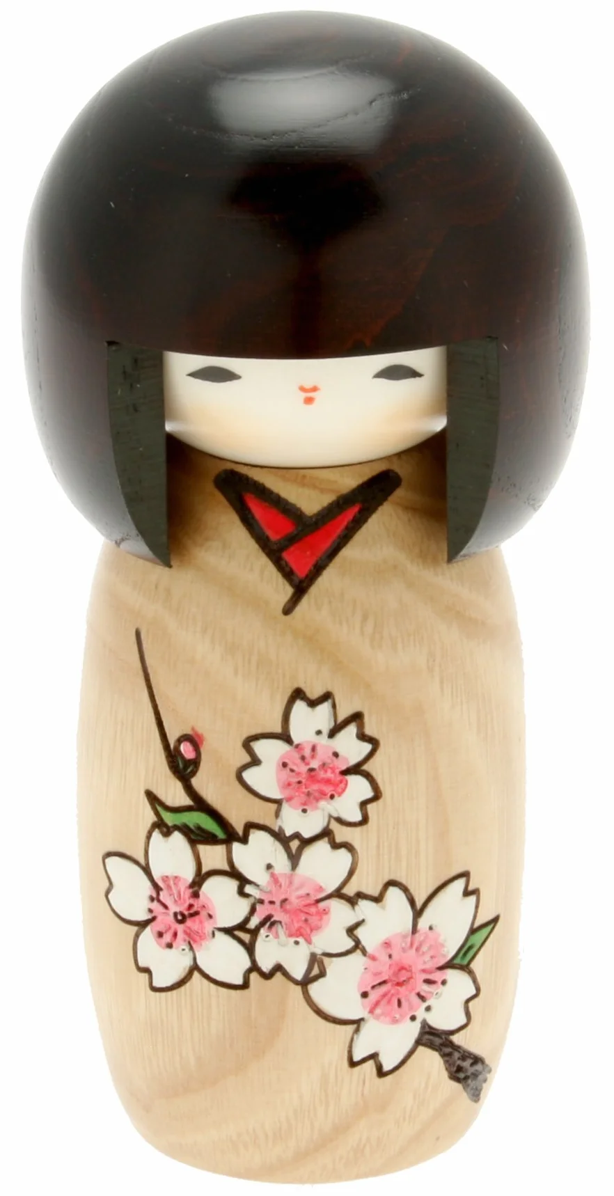 Usaburo japońska lalka Kokeshi, brązowe kimono Kimiko