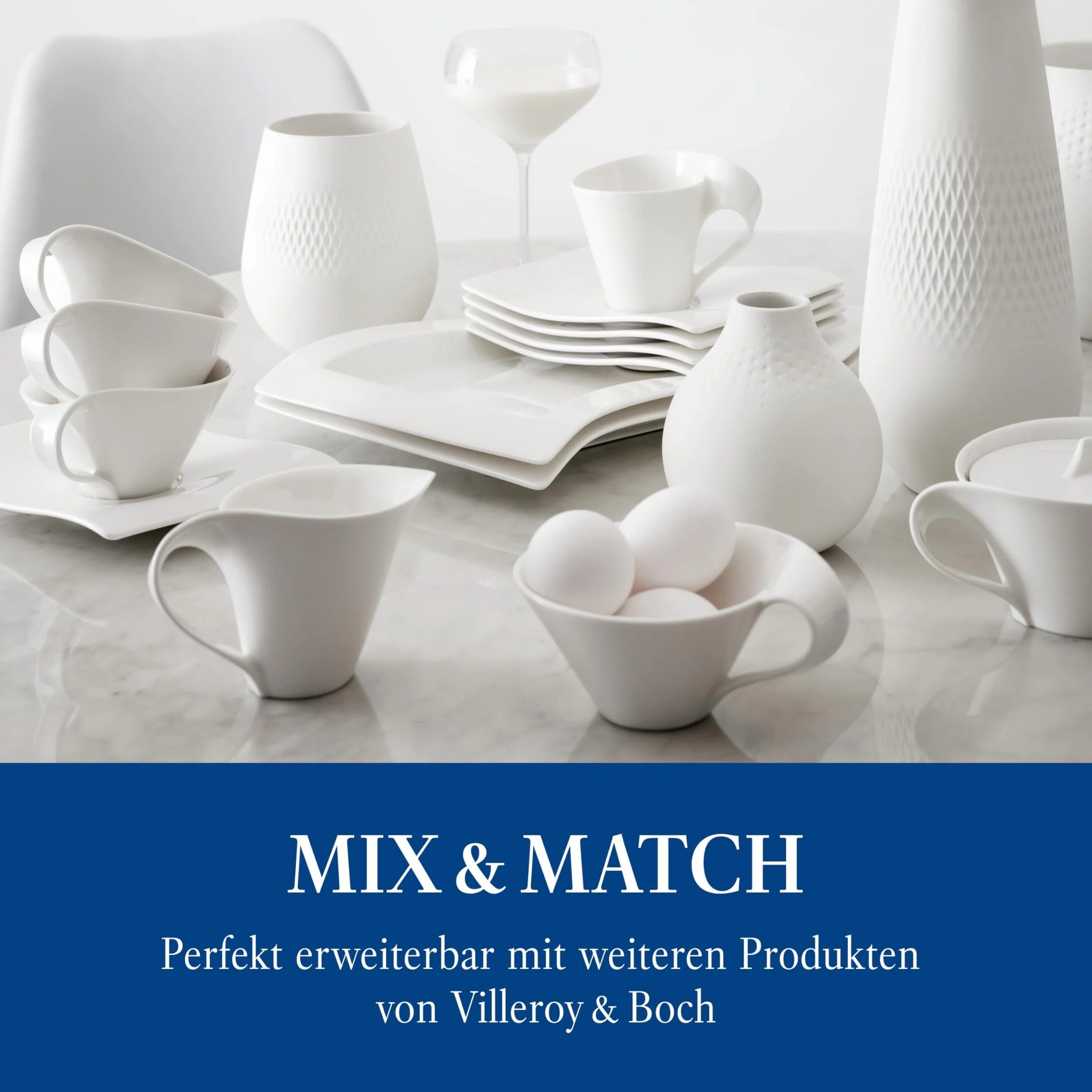 Villeroy & Boch Newwave Biała filiżanka do herbaty z uchwytem, nadaje się do mycia w zmywarce, do kuchenki mikrofalowej, specjalna filiżanka do herbaty, filiżanka do kawy, filiżanka do kawy, kubek na
