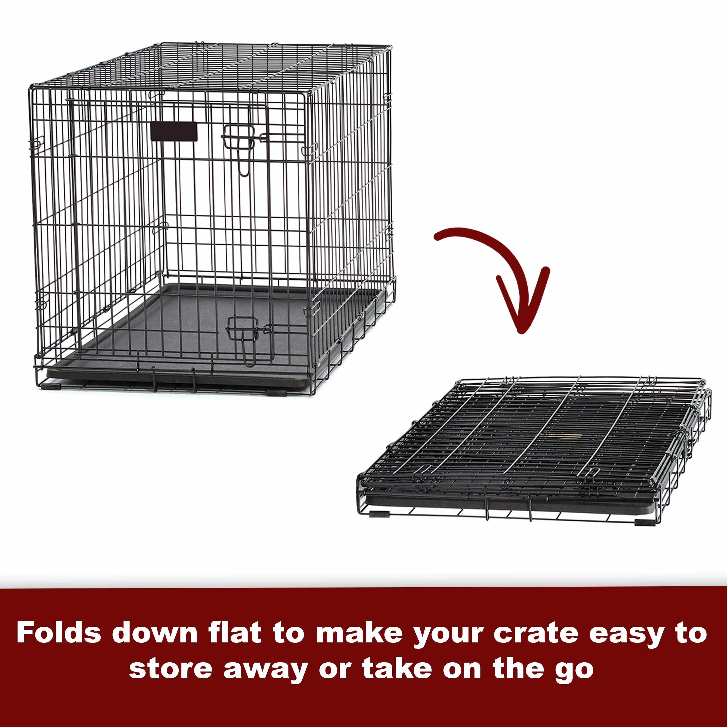 MidWest Homes for Pets MidWest Ultima Pro Series 91 cm klatka dla psa, bardzo mocna składana metalowa skrzynka dla psa z podwójnymi drzwiami z panelem dzielącym, ochrona podłogi nóżki rolek calowych i