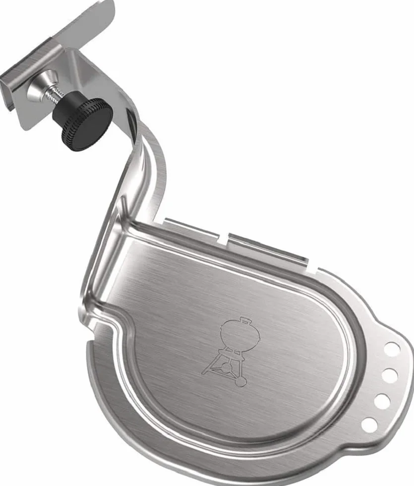 Wspornik iGrill, uchwyt do termometru do mięsa, pasuje do grilli węglowych i wędzarni 47 cm, 57 cm i 67 cm, akcesorium BBQ do grillowania na świeżym powietrzu - srebrny (7240)