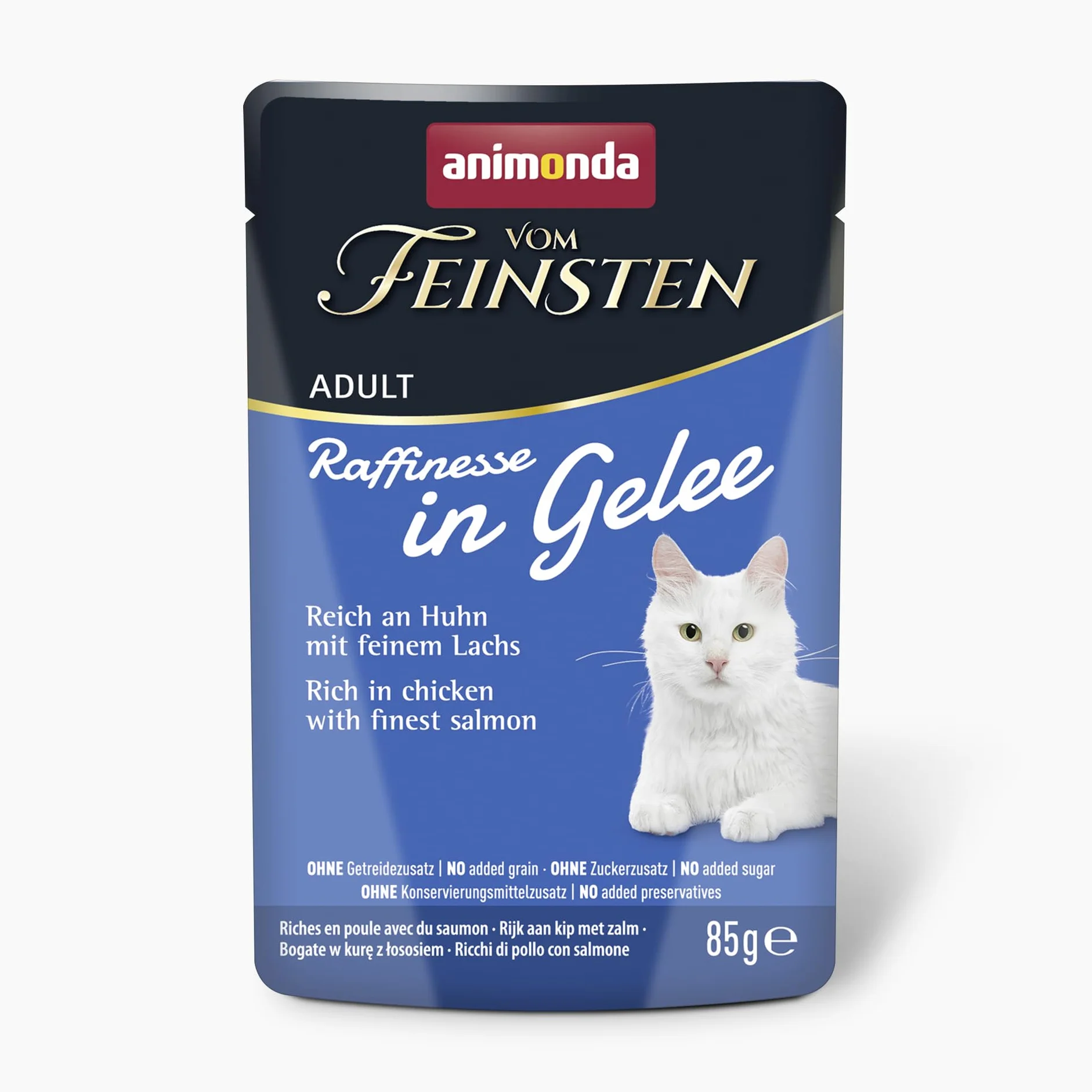 animonda Vom Feinsten Adult wyrafinowane galaretki z kurczaka i łososiem 24 x 85 g