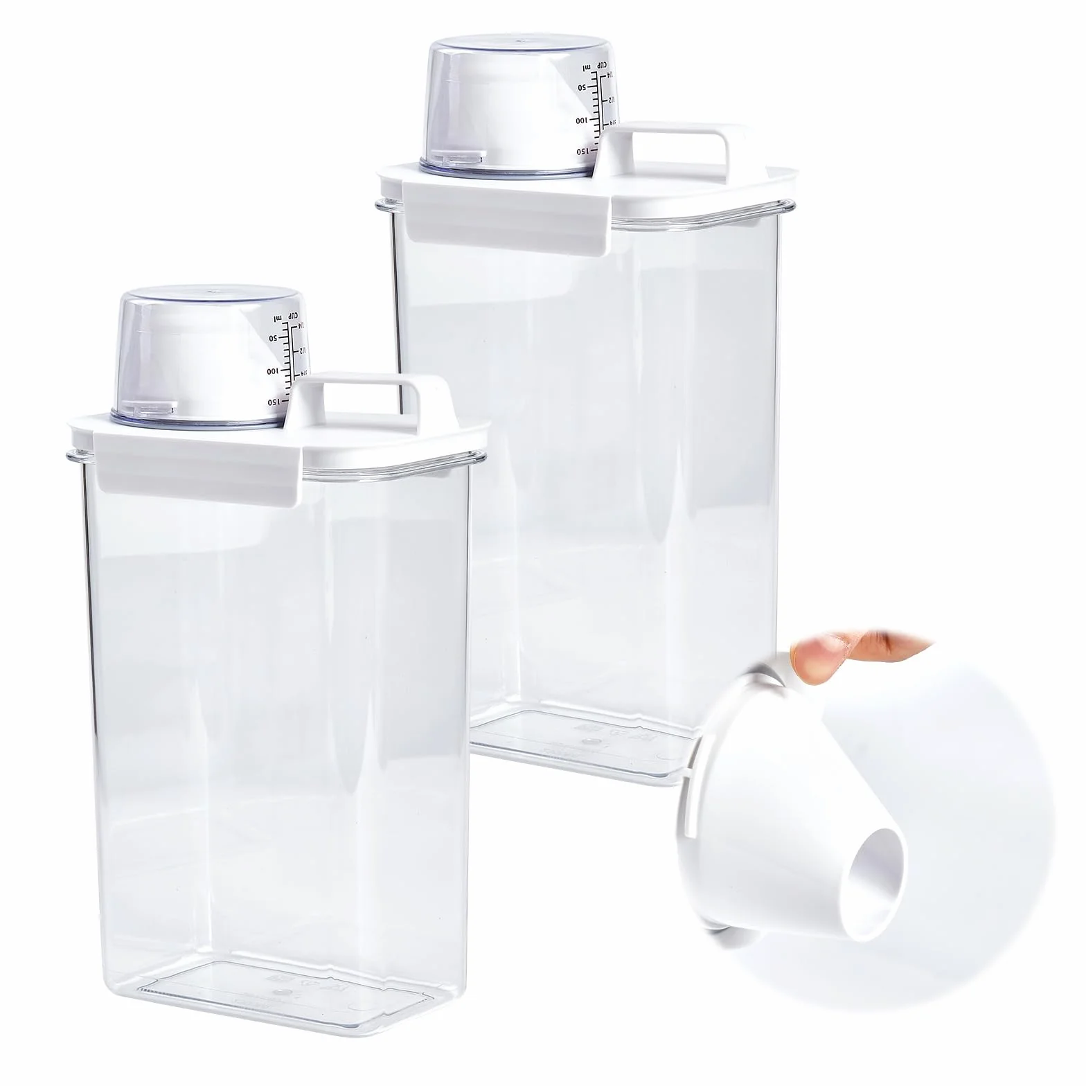 2 szt. 2300 ml przechowywanie proszku do prania, przechowywanie detergentu do prania, pojemnik na dozownik detergentu do prania
