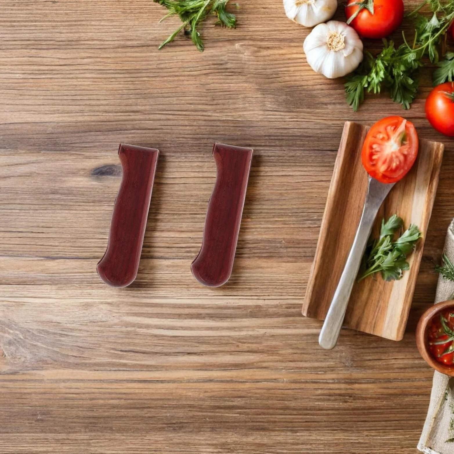 COLLBATH Wymienna Drewniana Rękojeść Noża Kuchennego z Ergonomicznym Uchwytem Odpowiednia Do Japońskich Noży Sashimi Trwały Uchwyt z Czerwonego Drewna Do Samodzielnego Montażu i Naprawy